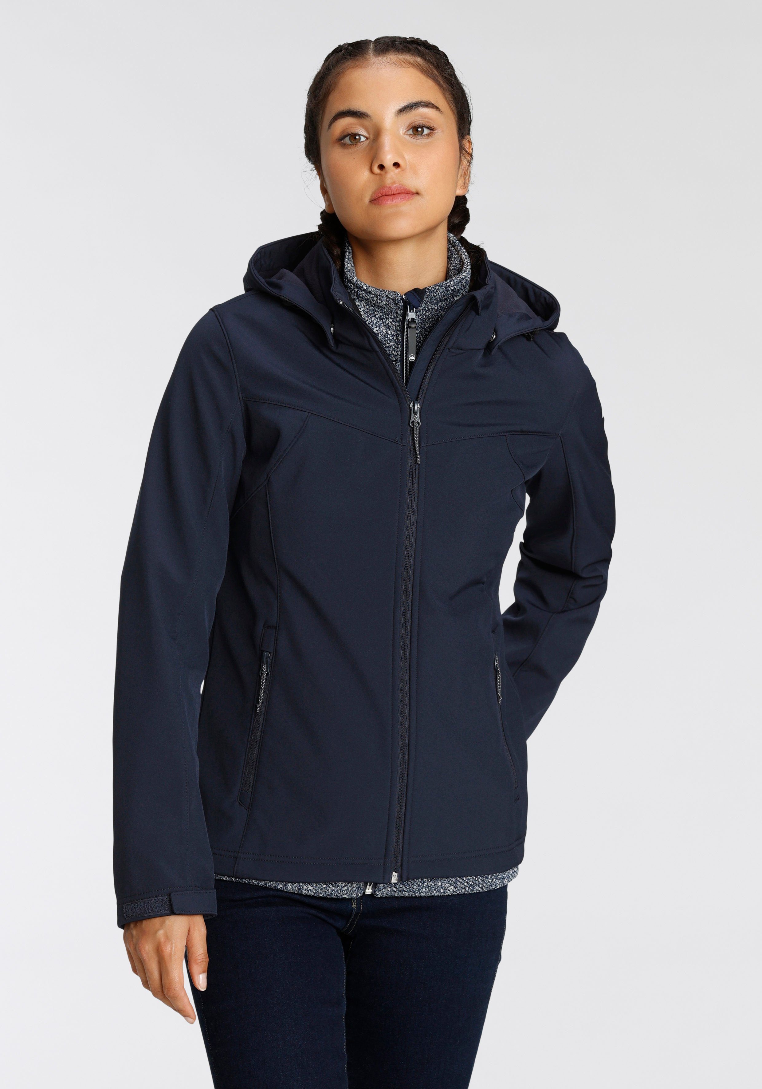 Icepeak Softshell-jack BRENHAM Winddicht & waterafstotend & ademend (1 stuk) meisjes softshelljacks maat 44 blauw