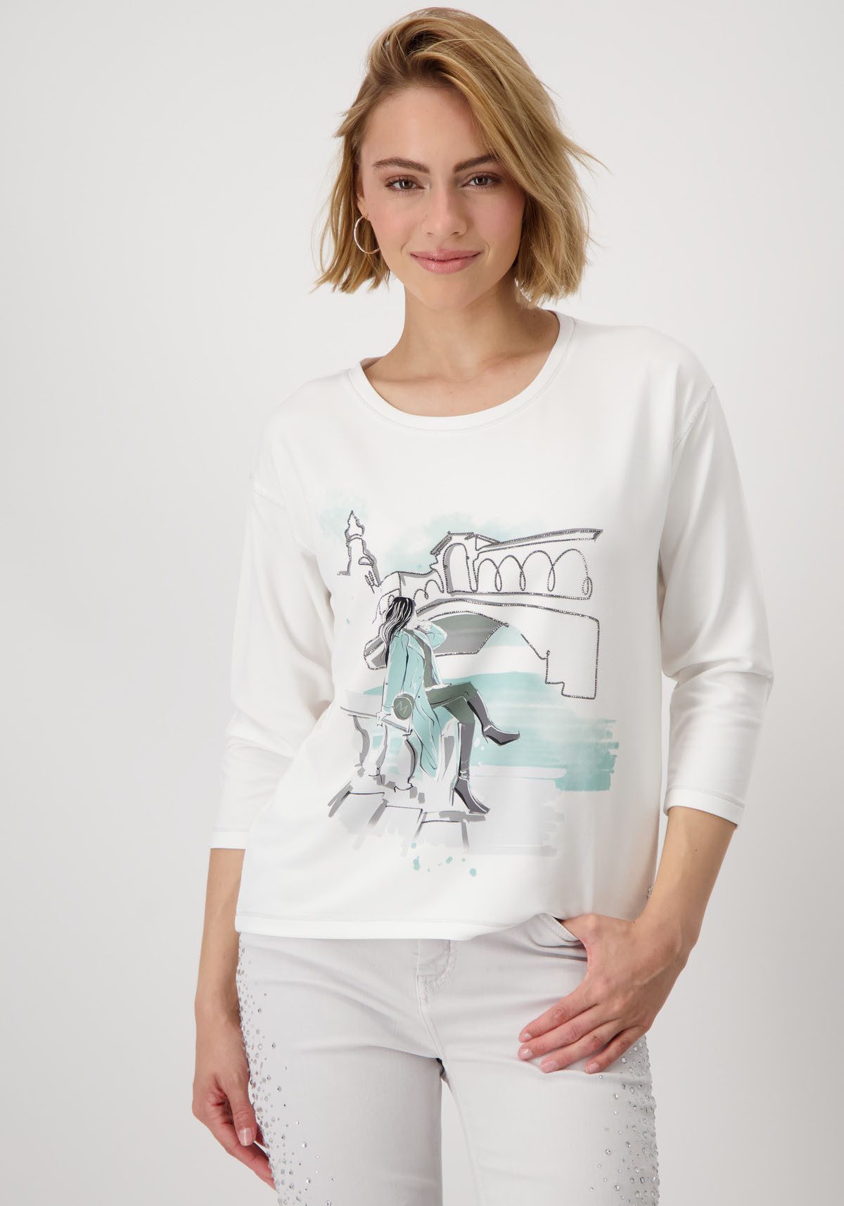 Monari Shirt met ronde hals Shirt vrouw getekend