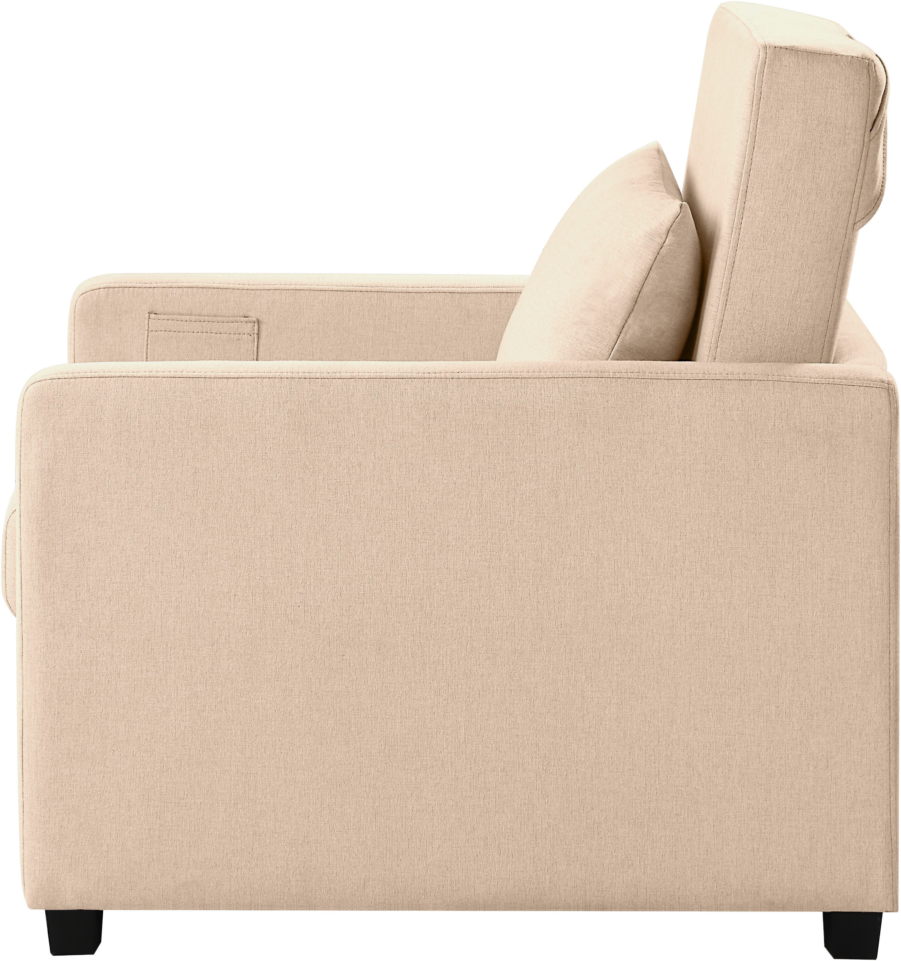 ATLANTIC home collection Relaxfauteuil Jerry met slaapfunctie, als logeerbed en inclusief kussens