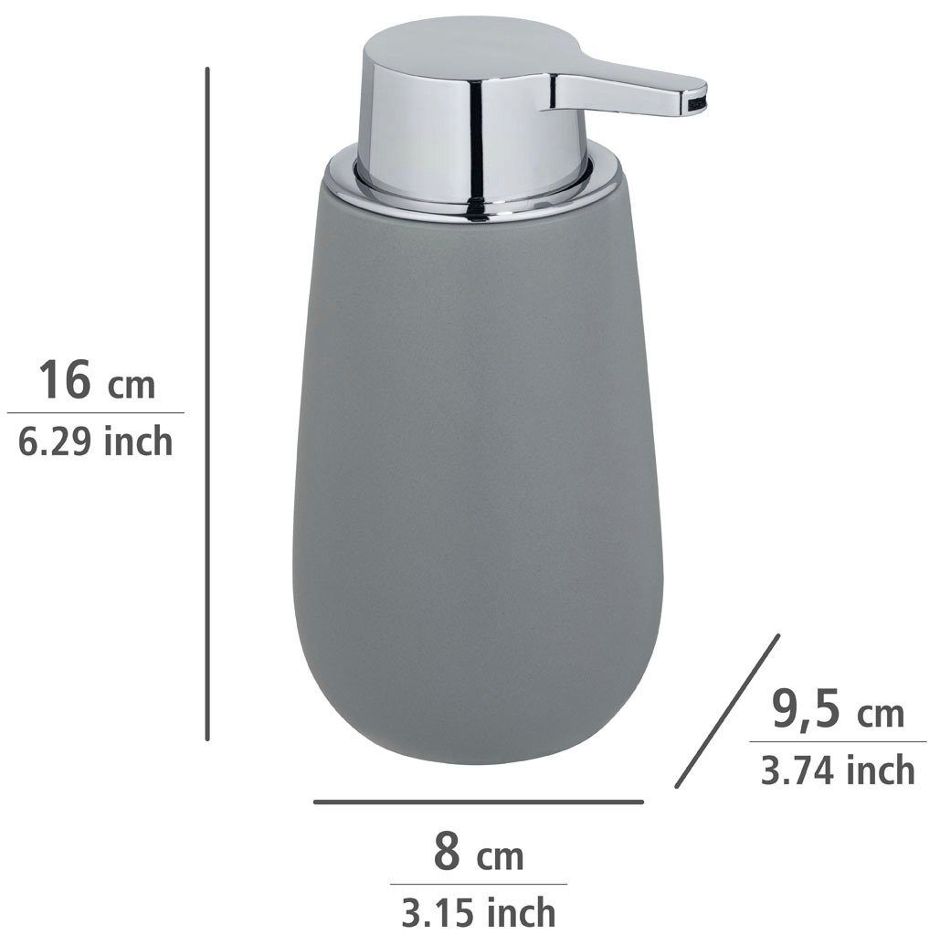 WENKO Zeepdispenser Badi Grijs keramiek, 320 ml (1-delig)