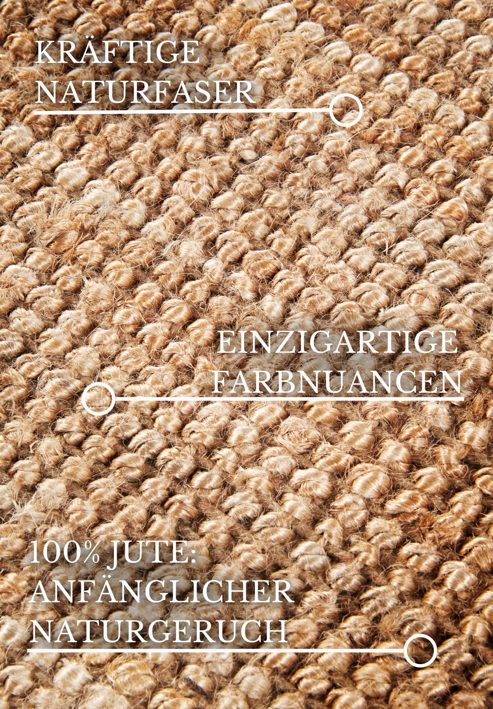 Villeroy & Boch Vloerkleed Rosalie jute tapijt Loper, 100% jute, natuurlijk, woonkamer, eetkamer, slaapkamer, GRS