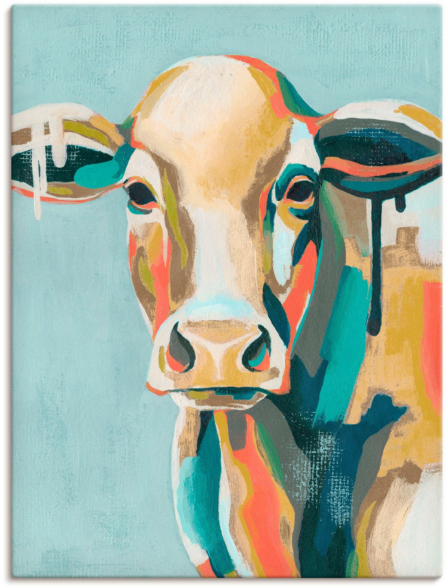 Artland Artprint Veelkleurige koeien I in vele afmetingen & productsoorten - artprint van aluminium / artprint voor buiten, artprint op linnen, poster, muursticker / wandfolie ook