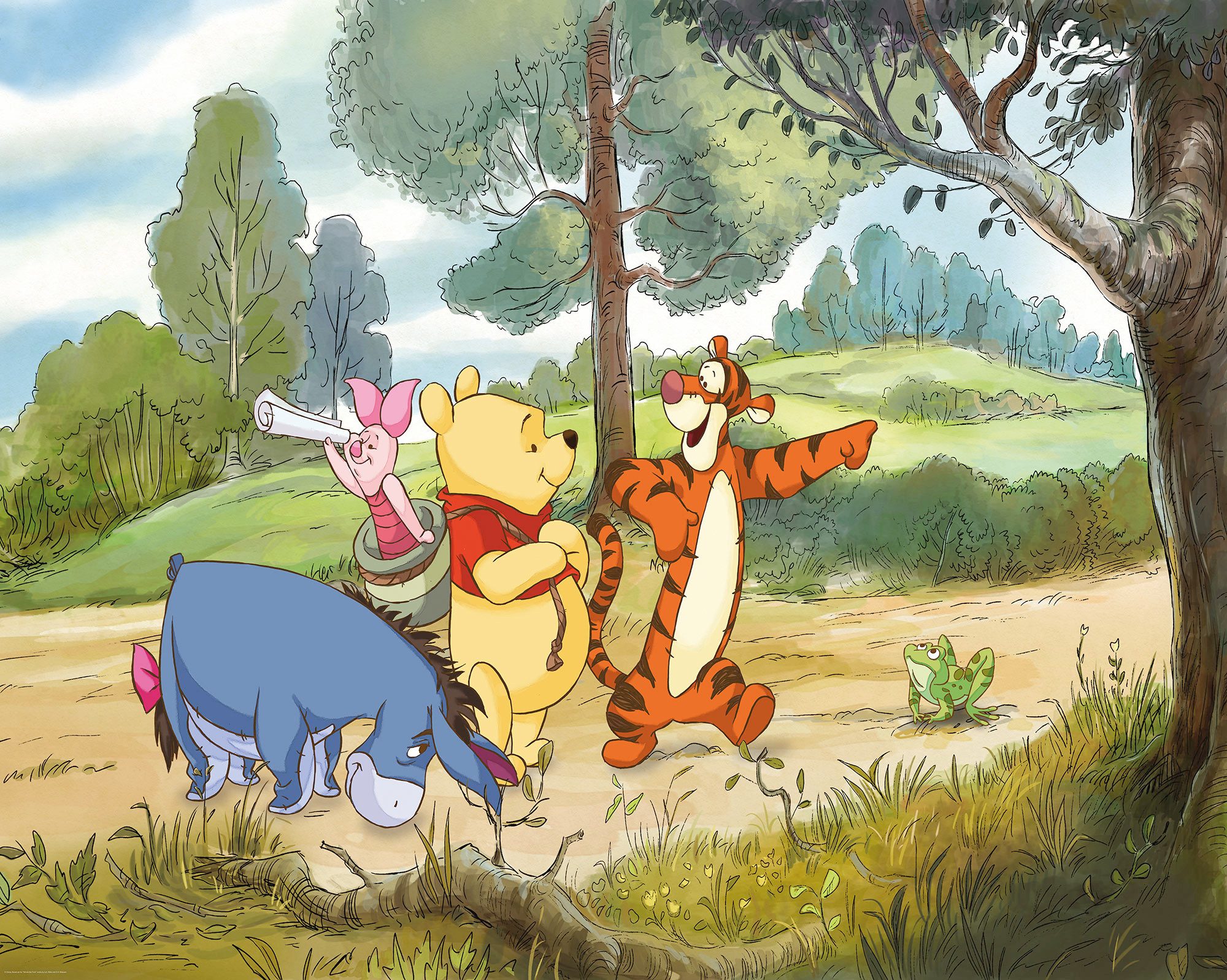 Komar Fotobehang Winnie the Pooh Expedition 2-delige set - ca. 82,6 cm breed (1 stuk)