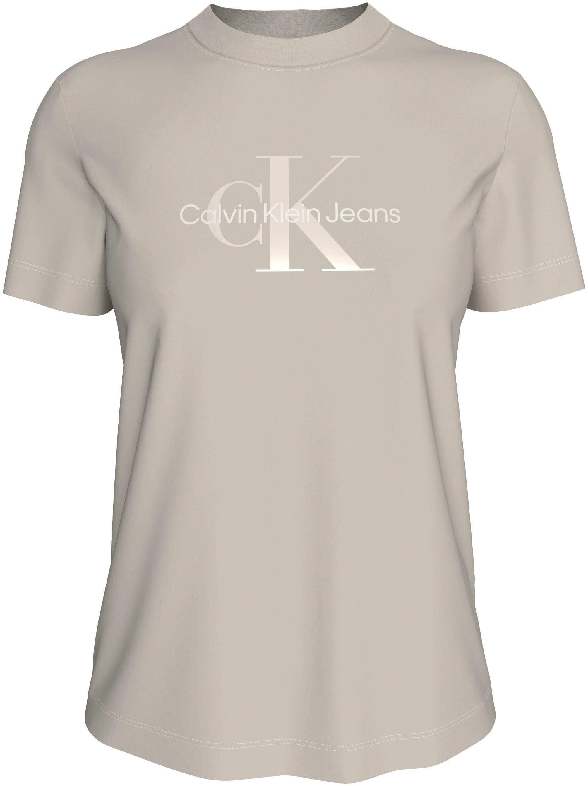 Calvin Klein Shirt met ronde hals GLOSSY MONOLOGO REGULAR TEE