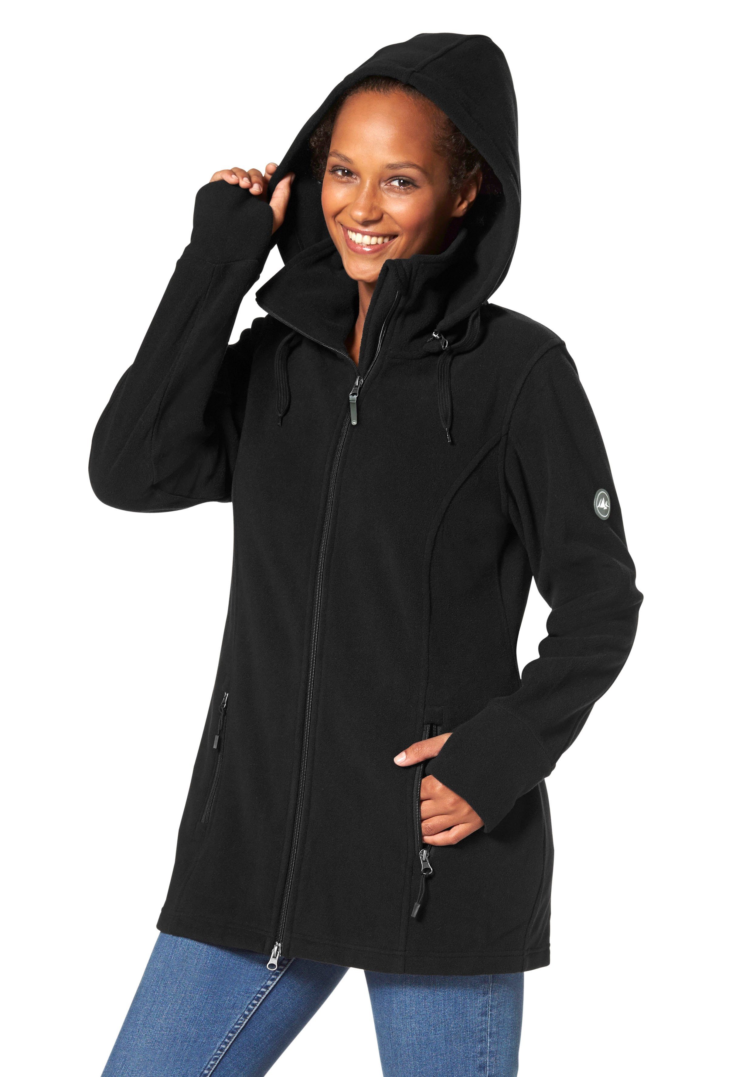 Polarino Fleecejack voor koude dagen, van fleece, sportieve stijl, ademend