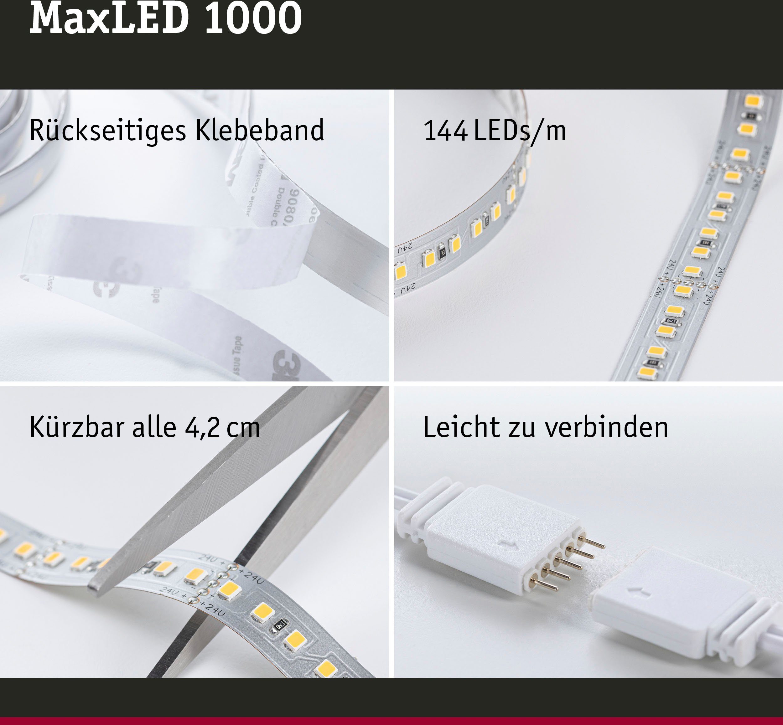 Paulmann Led-strepen MaxLED 1000 Basisset 1,5m Daglichtwit 18W 1100lm/m 6500K (1 stuk)