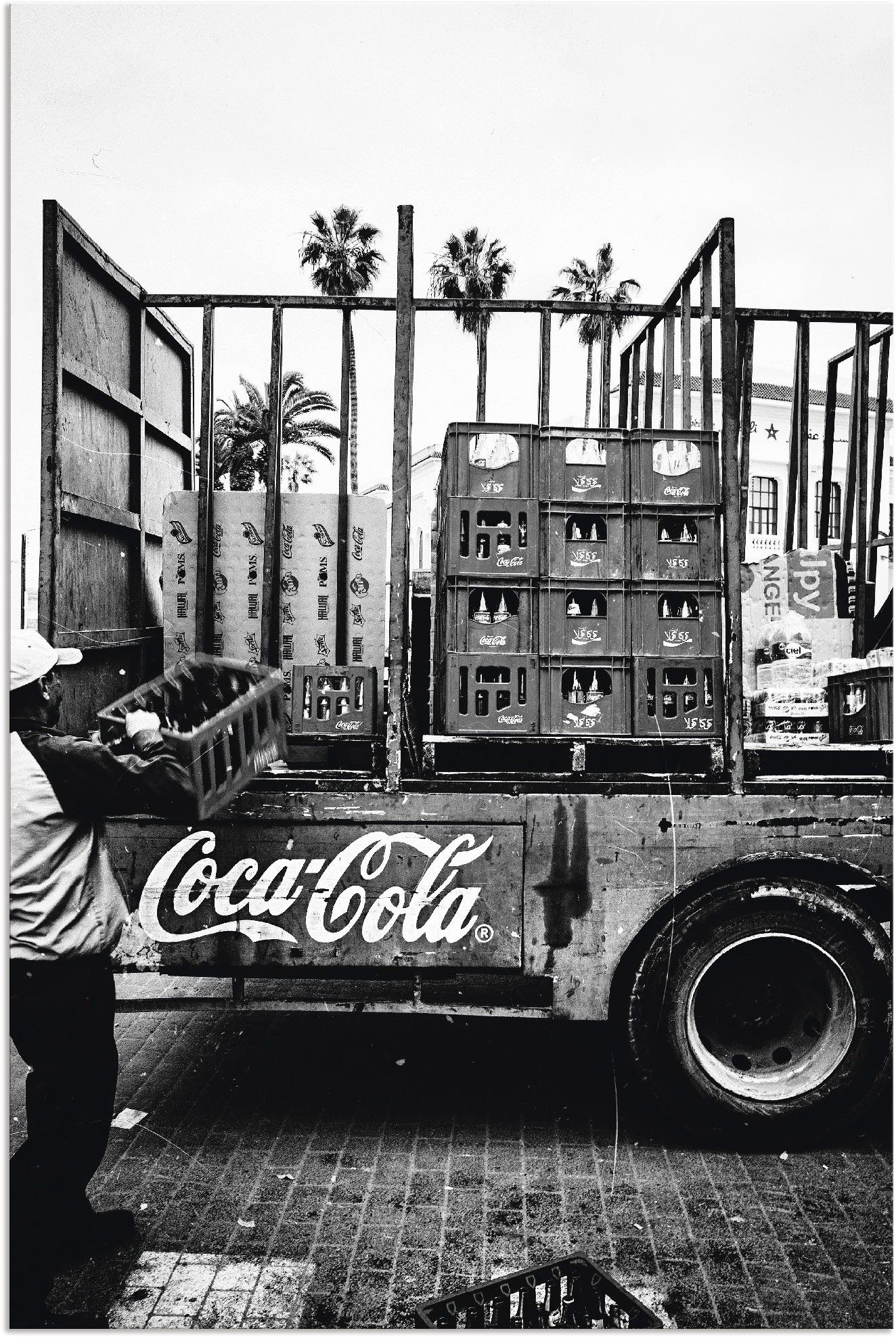 Artland Artprint CocaCola-vrachtwagen in el Jadida - Marokko in vele afmetingen & productsoorten - artprint van aluminium / artprint voor buiten, artprint op linnen, poster, muurst