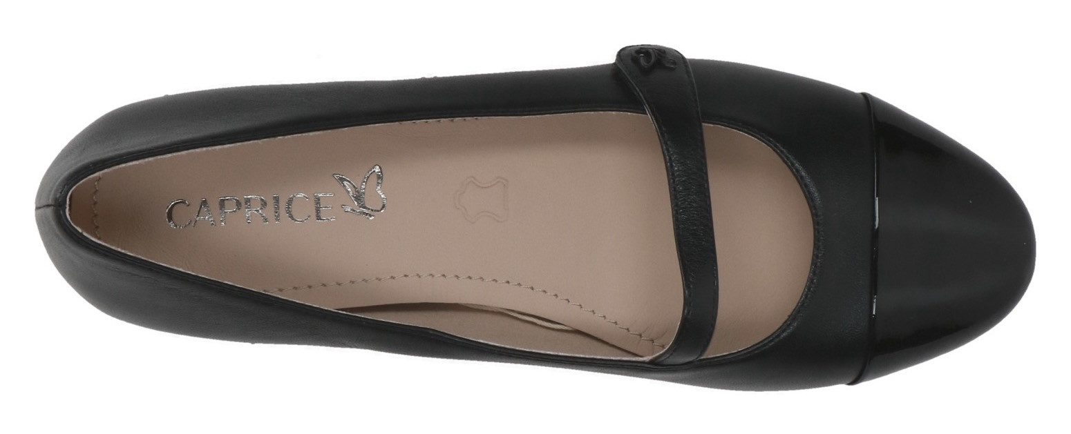 Caprice Ballerina's met riempje , comfort schoen, business schoen, flats met klittenbandriempjes
