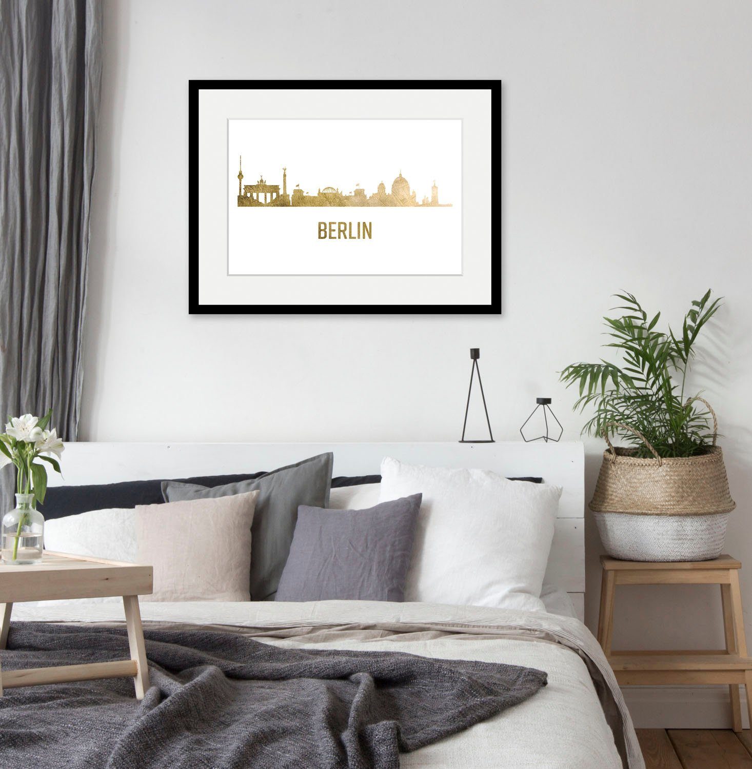 queence wanddecoratie Berlin Skyline GOLD