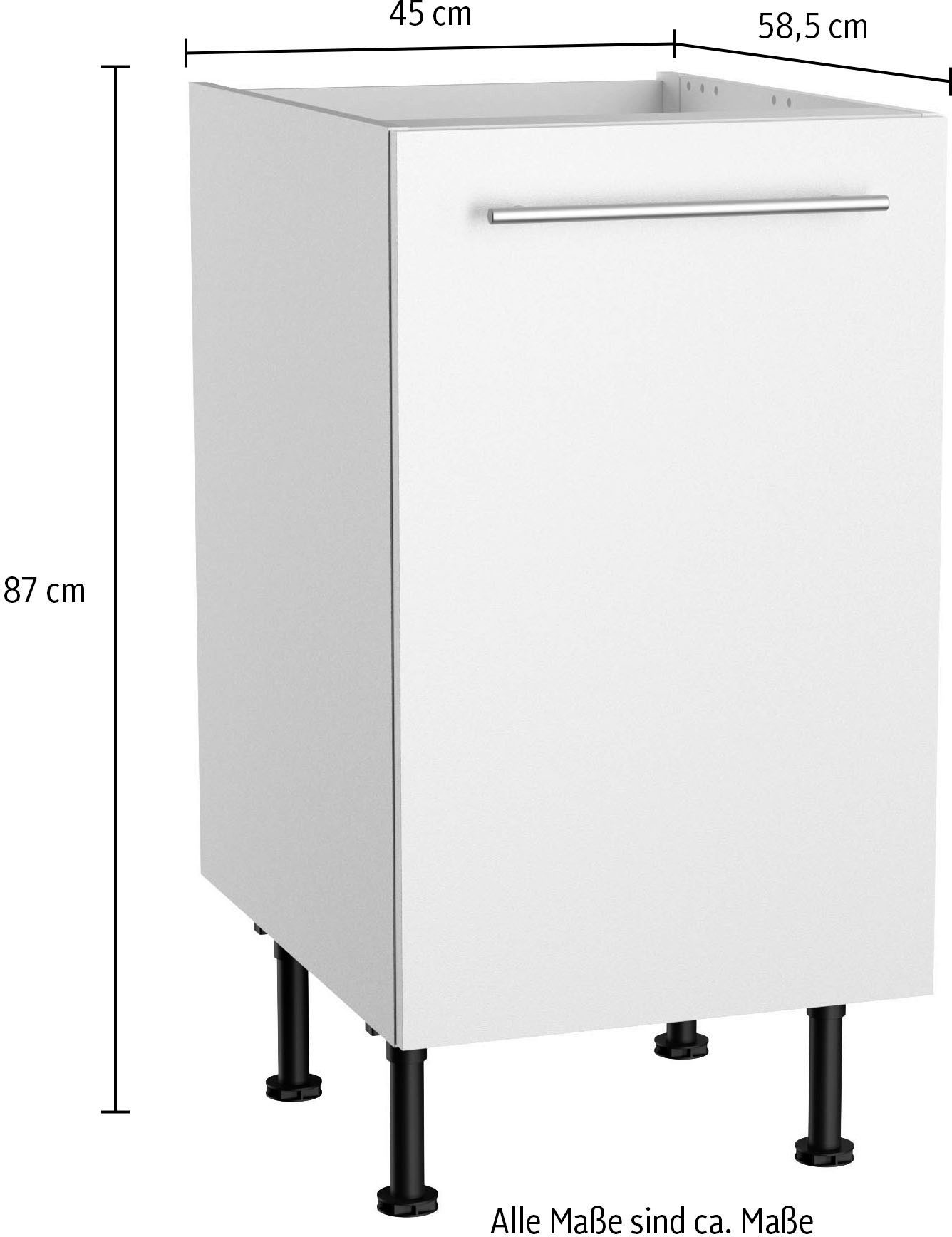 OPTIFIT Gootsteenkast Bern2 Breedte 45 cm, 1 deur