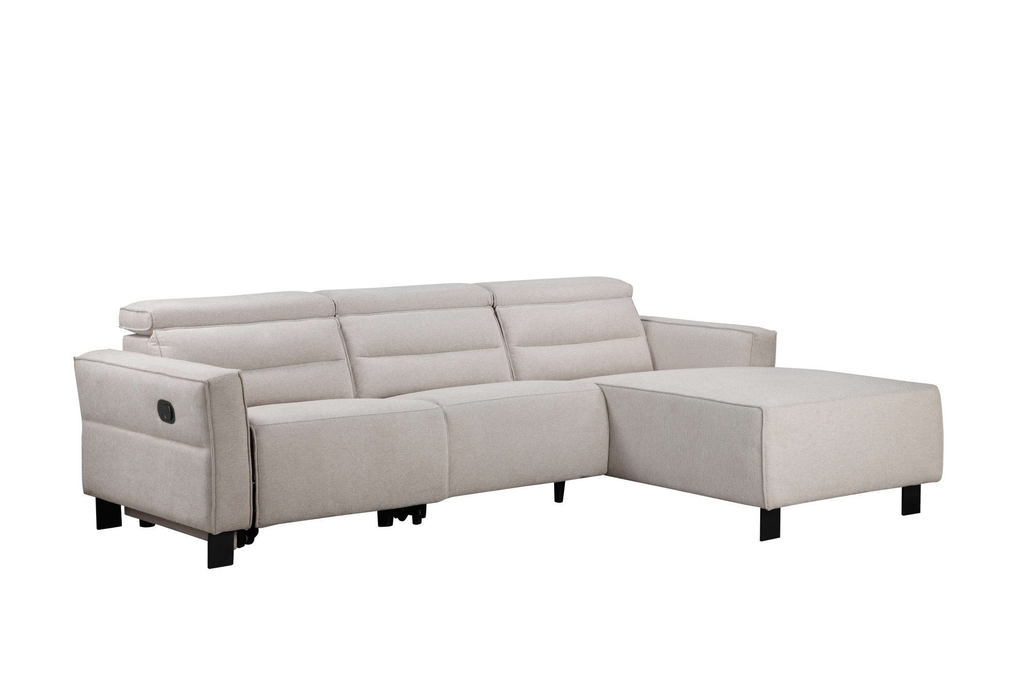 Places of Style Hoekbank Carpari, L-vorm, 263 cm, handmatige of elektrische relaxfunctie