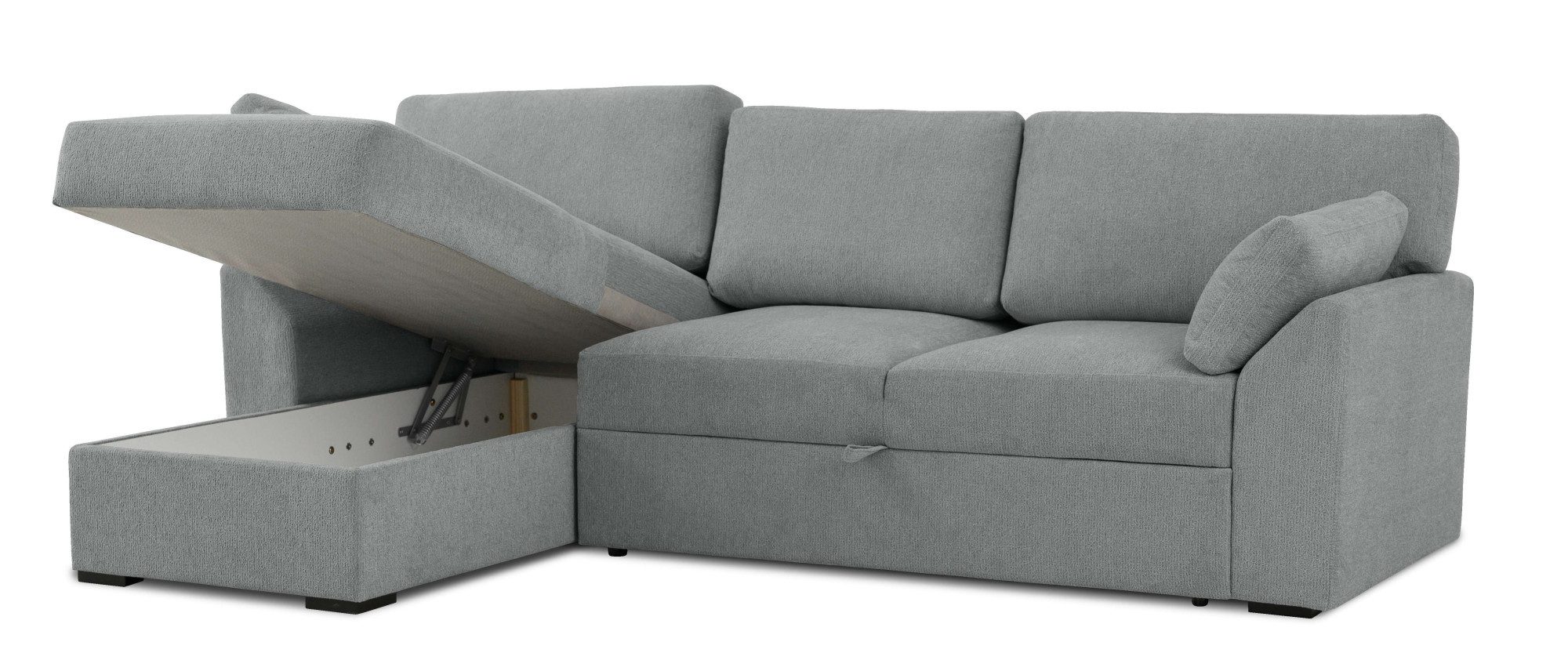 Home affaire Hoekbank Citry Breedte 246 cm, chenille, bedfunctie, bedlade, L-vorm