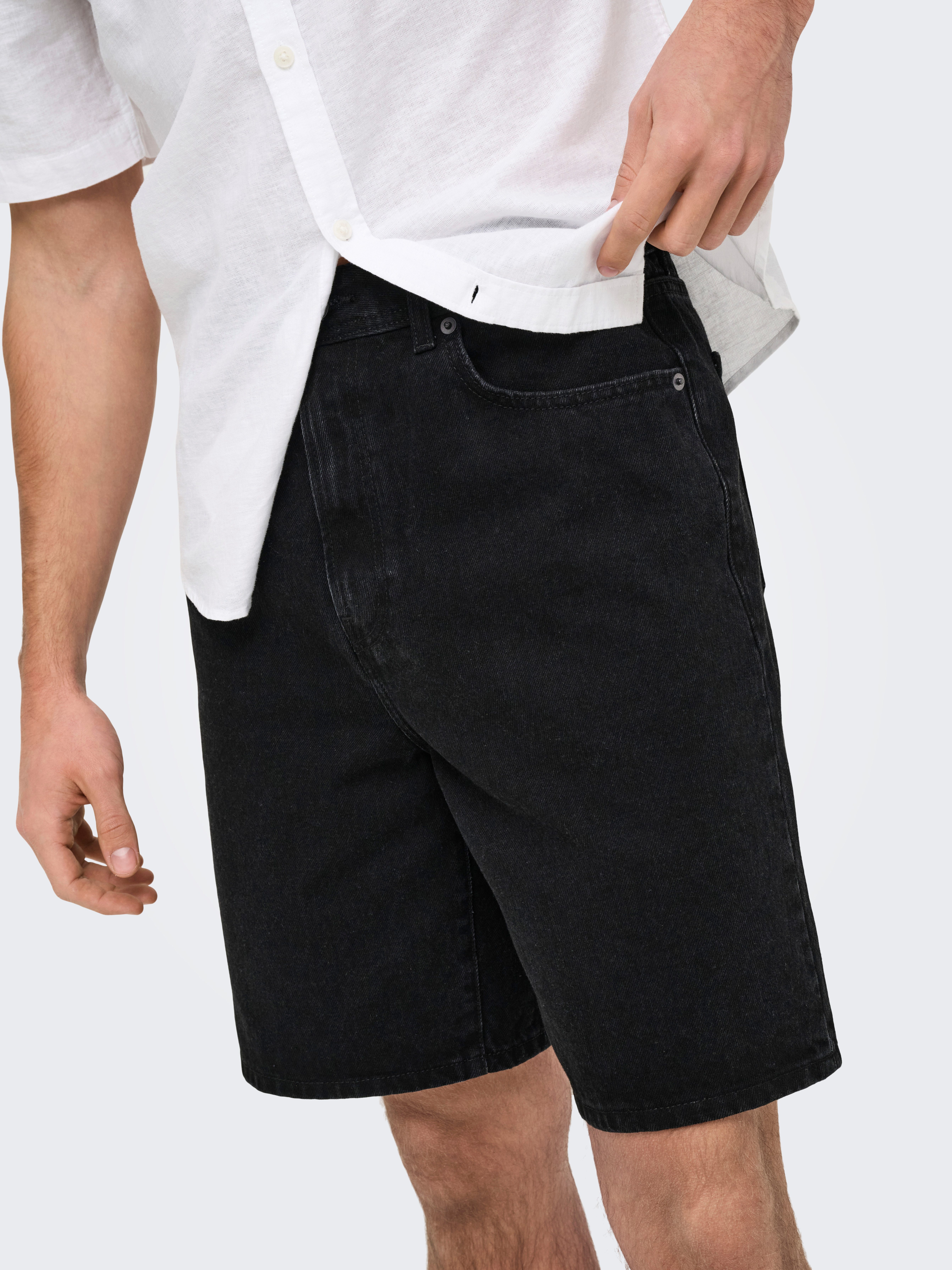 ONLY & SONS Short ONSFADE BLACK 9087 AZG DNM SHORTS