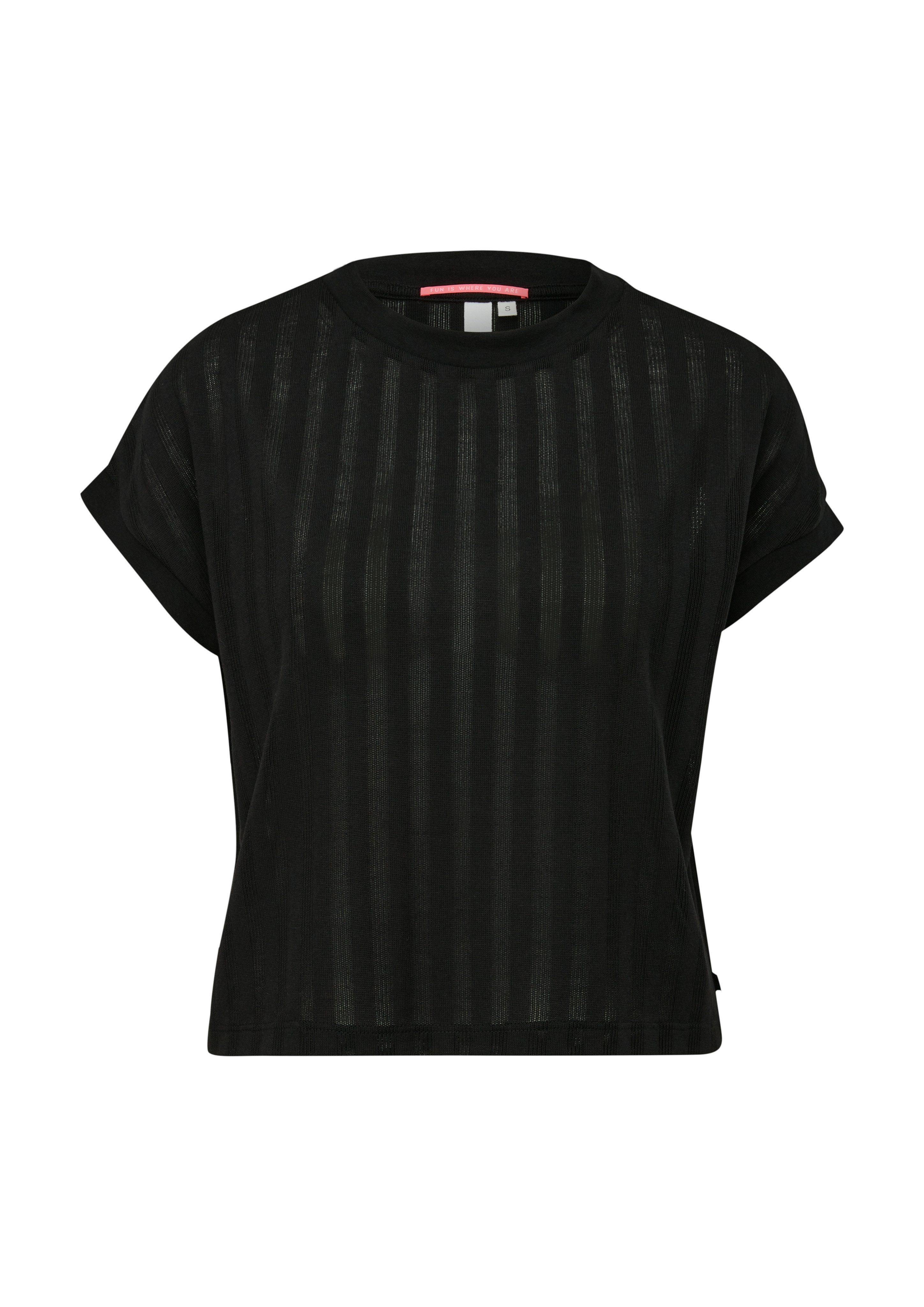 Q S designed by T-shirt met motiefstructuur