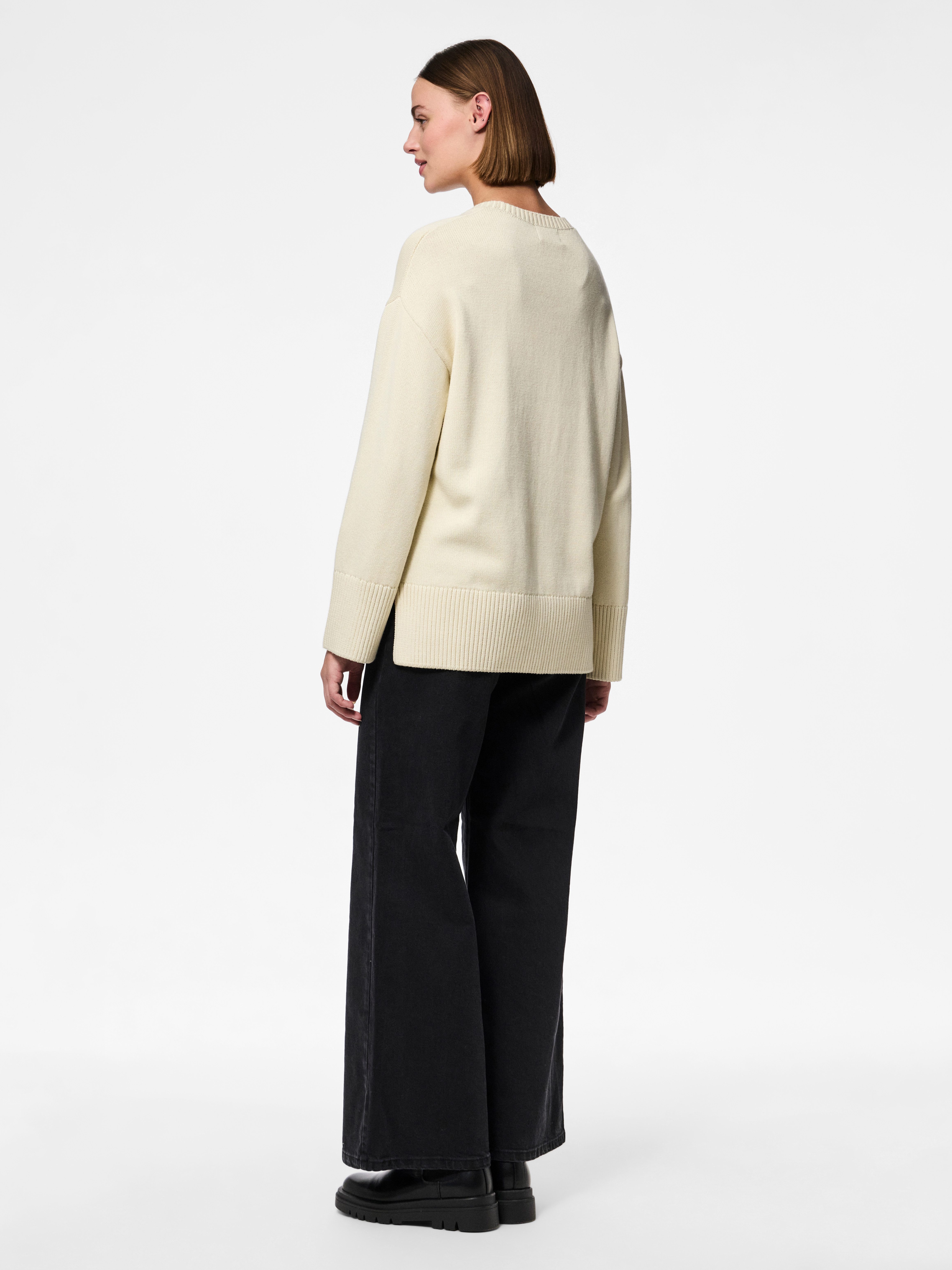 pieces Trui met ronde hals PCAVA LS O-NECK SLIT KNIT NOOS