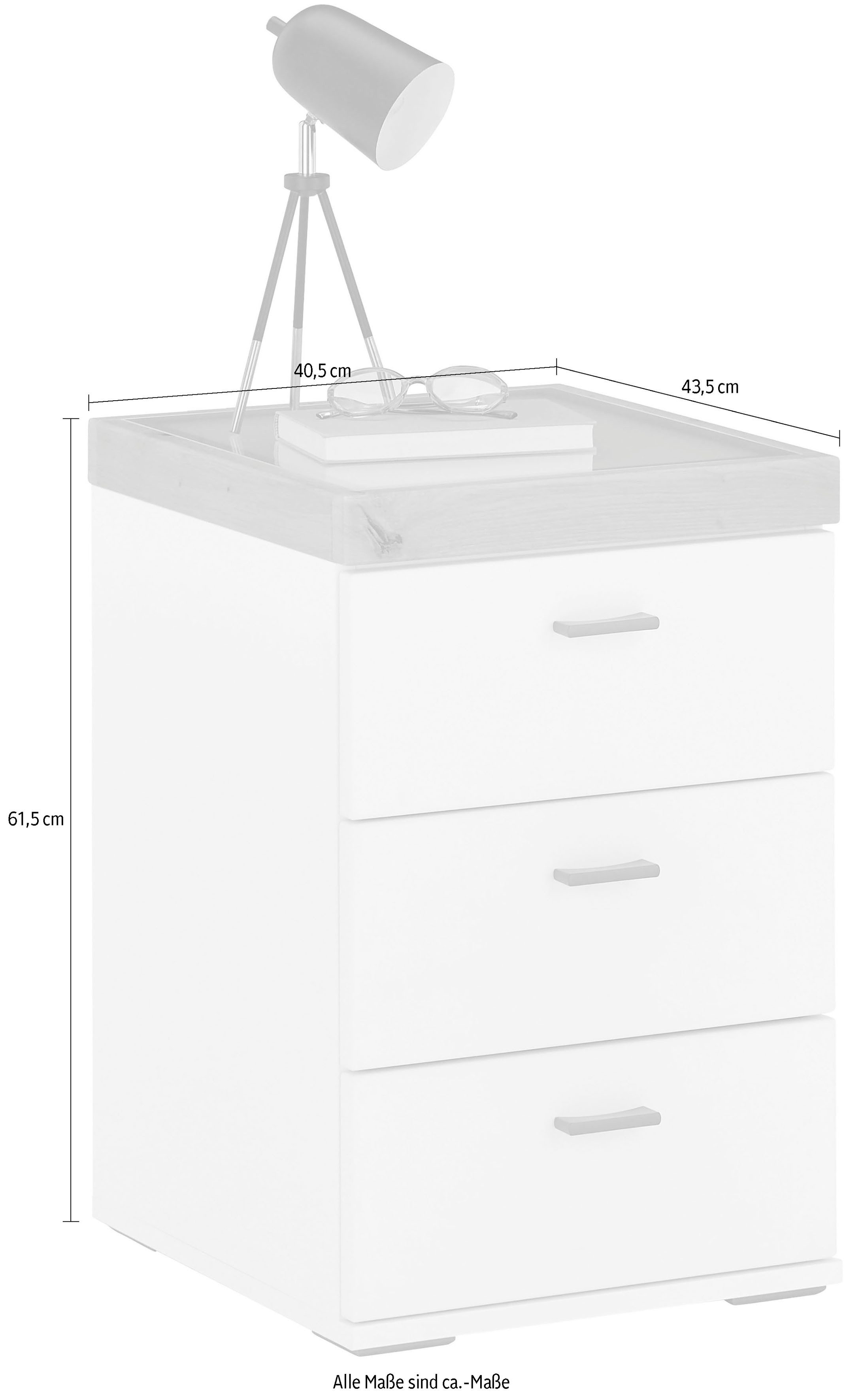 set one by Musterring Nachtkastje Lancaster Dielen inclusief led-verlichting, in 2 kleuren verkrijgbaar, b 41 x h 61 cm (1 stuk)