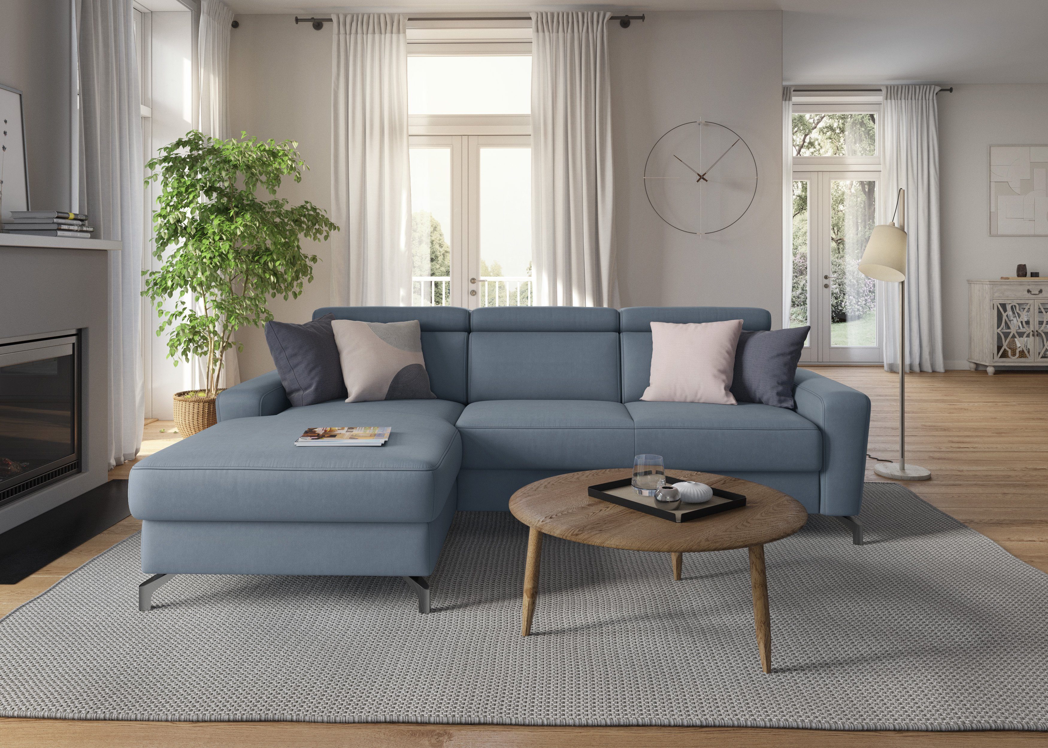 sit&more Hoekbank Scarlett L-vorm met verstelbare hoofdsteun, naar keuze met slaapfunctie, bedkist