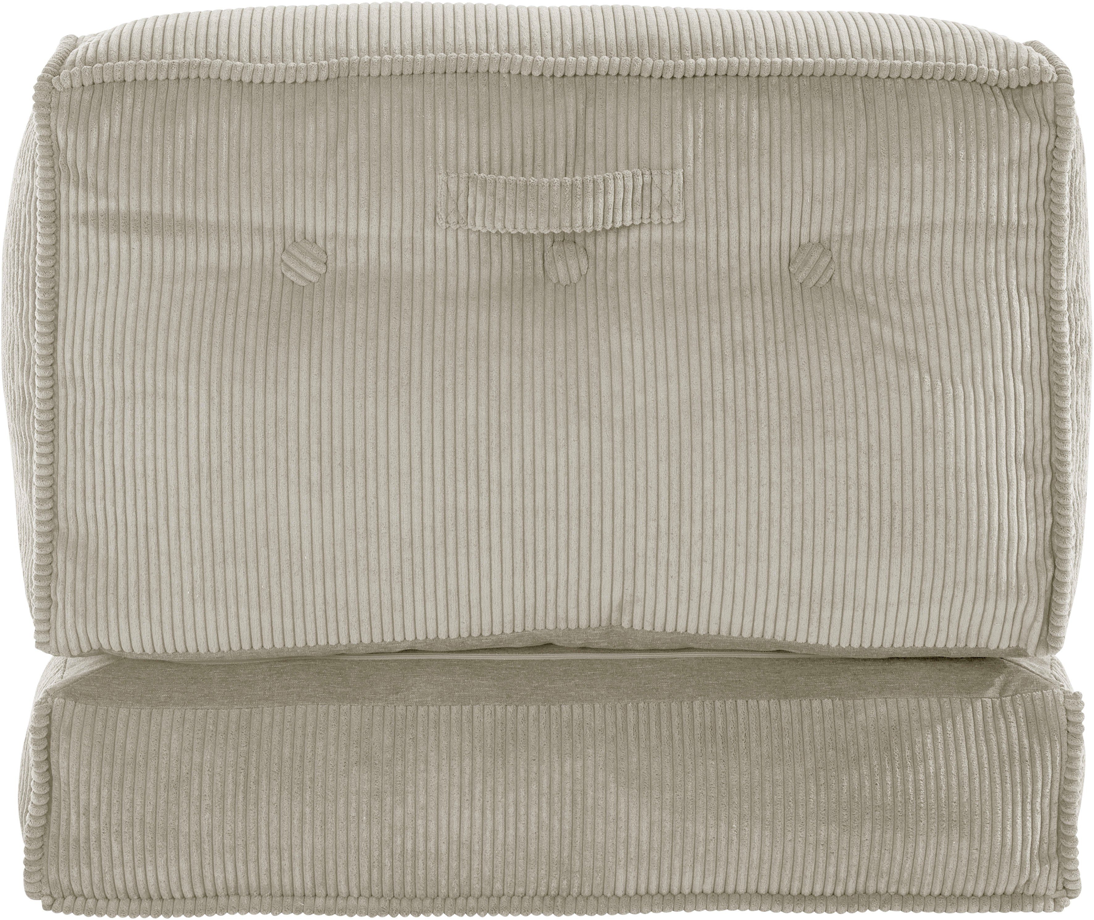 INOSIGN Fauteuil Pia Loungestoel van corduroy, in 2 maten, poef-functie.