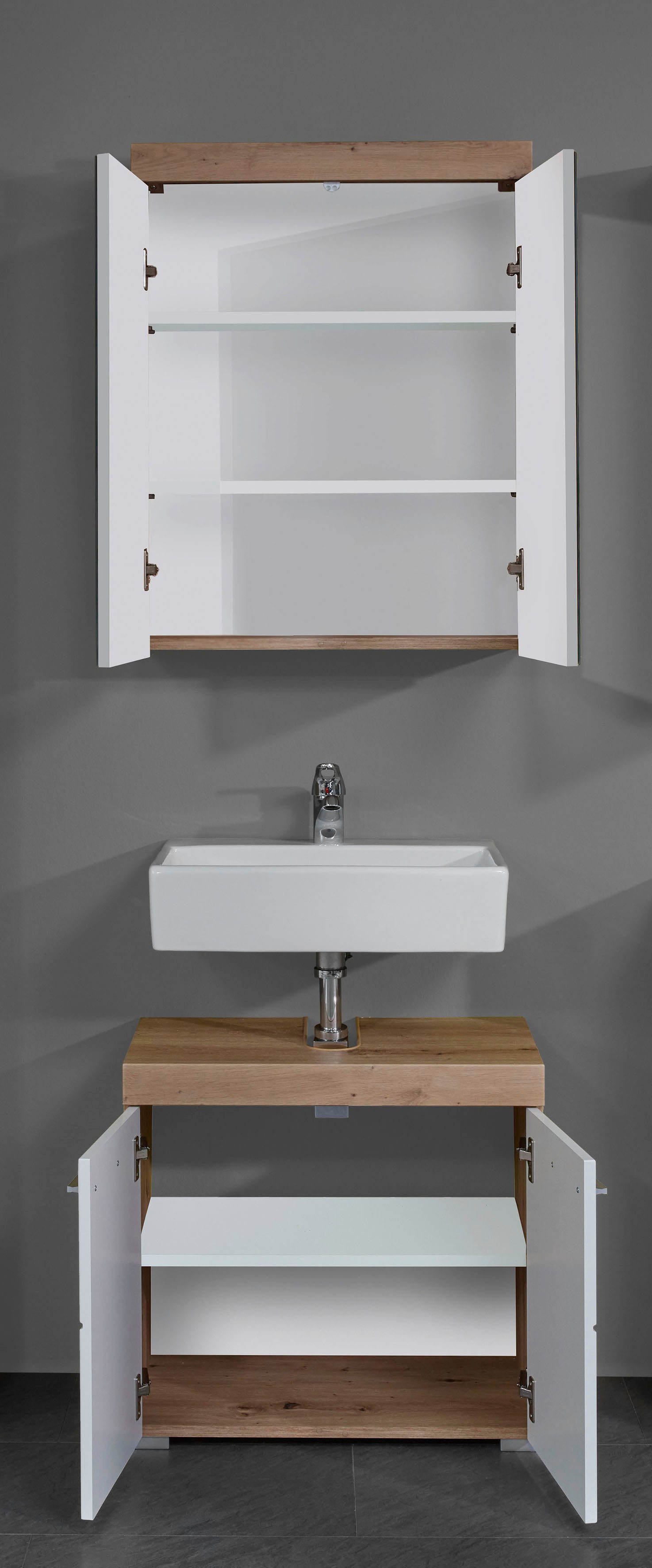 INOSIGN Badkamerserie Avena Badkamermeubels - wastafelonderkast en spiegelkast (set, 2-delig)