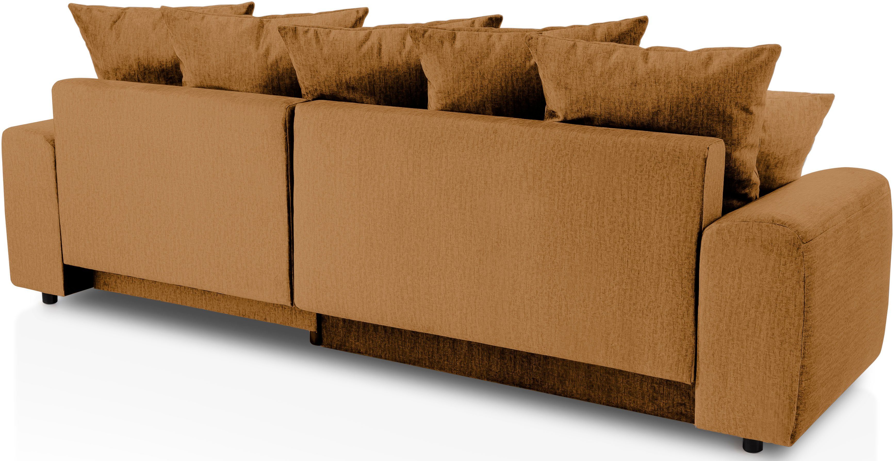 exxpo - sofa fashion Hoekbank Game, comfortabel met 5 rugkussens en 2 decoratieve kussens, L-vorm incl. bedfunctie en bedlade, comfortabel, geweldige afwerkingsdetails