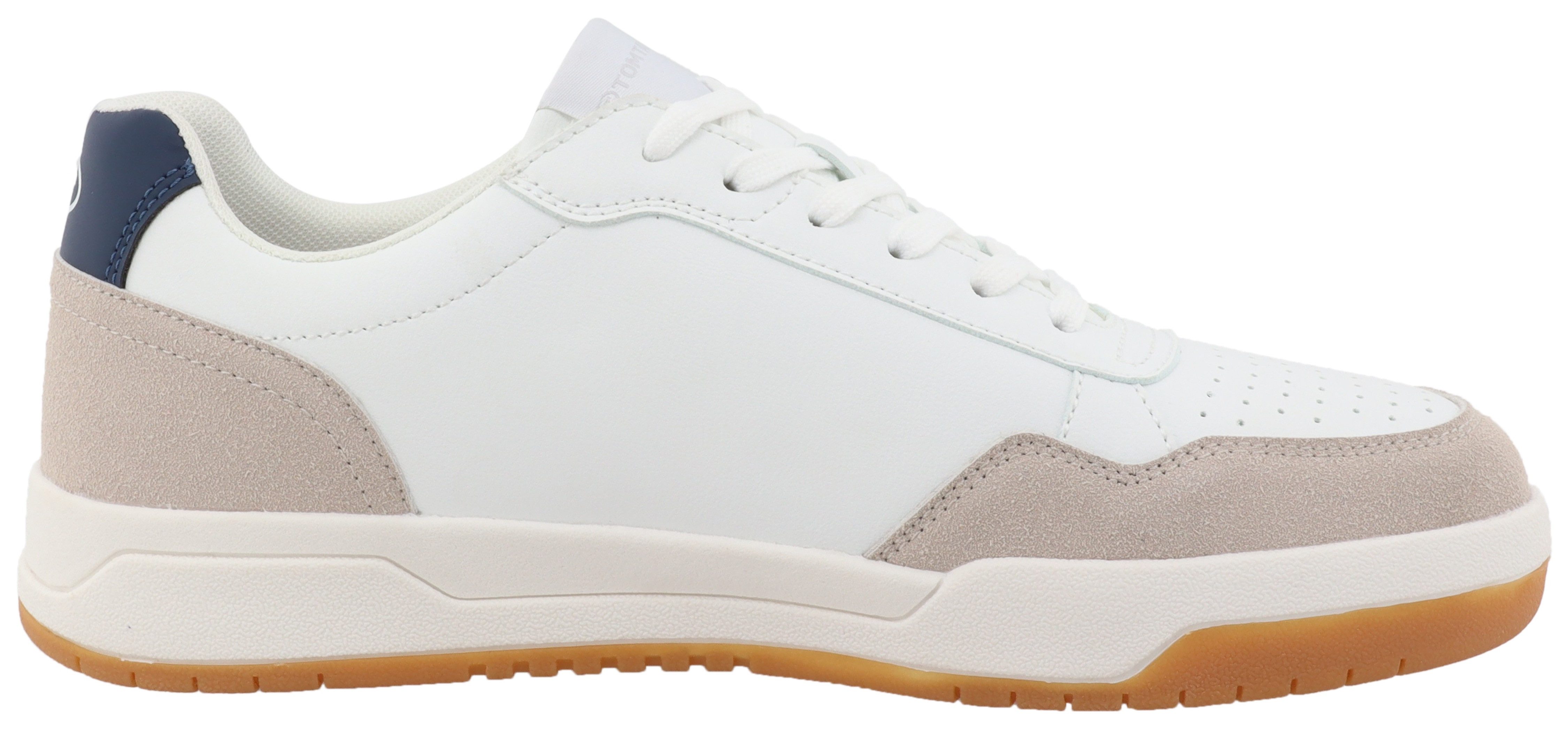 Tom Tailor Sneakers met sleehak , vrijetijdsschoen, lage schoen, veterschoen met perforatie