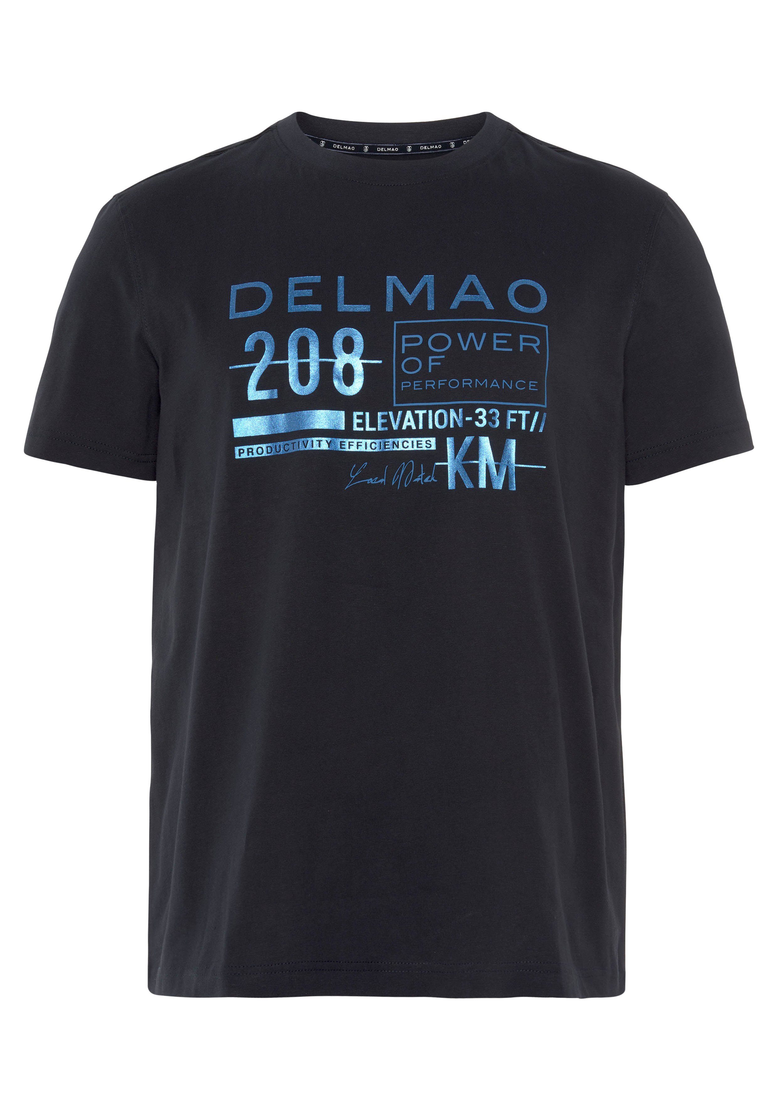 DELMAO T-shirt Korte mouw, bedrukt, ronde hals, van 100% katoen