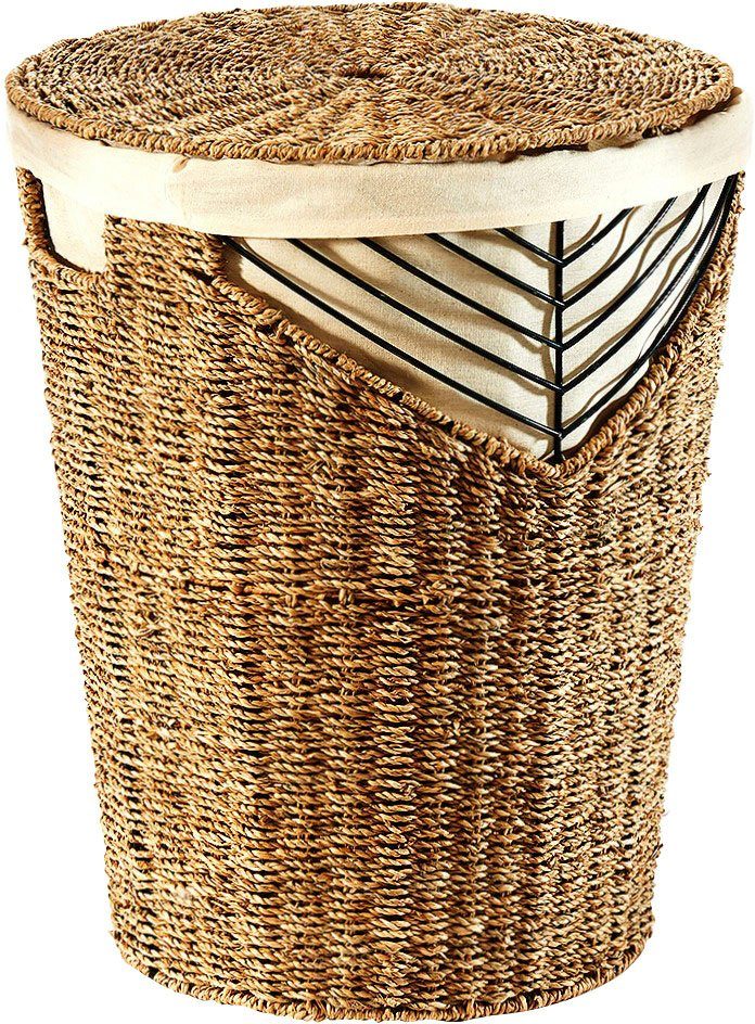 locker Wasmand Naturel Wasmand van zeegras, hoogte ca. 50 cm (1 stuk) wasmanden beige