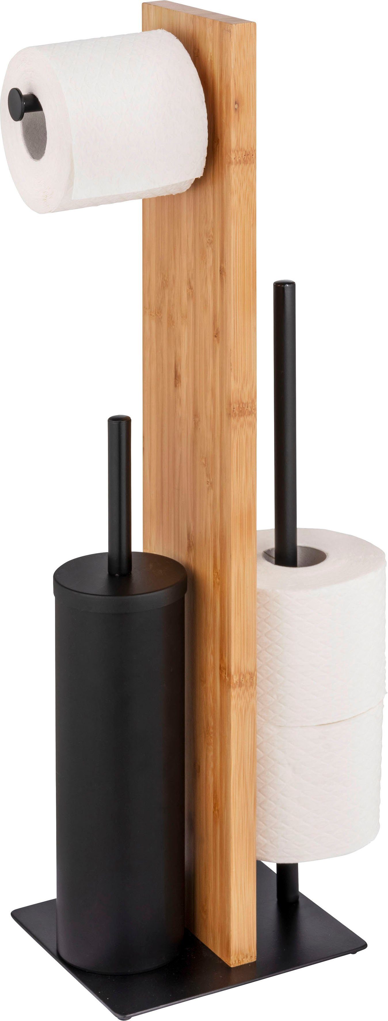 WENKO Toiletset Lesina bamboe, met silicone-borstelkop