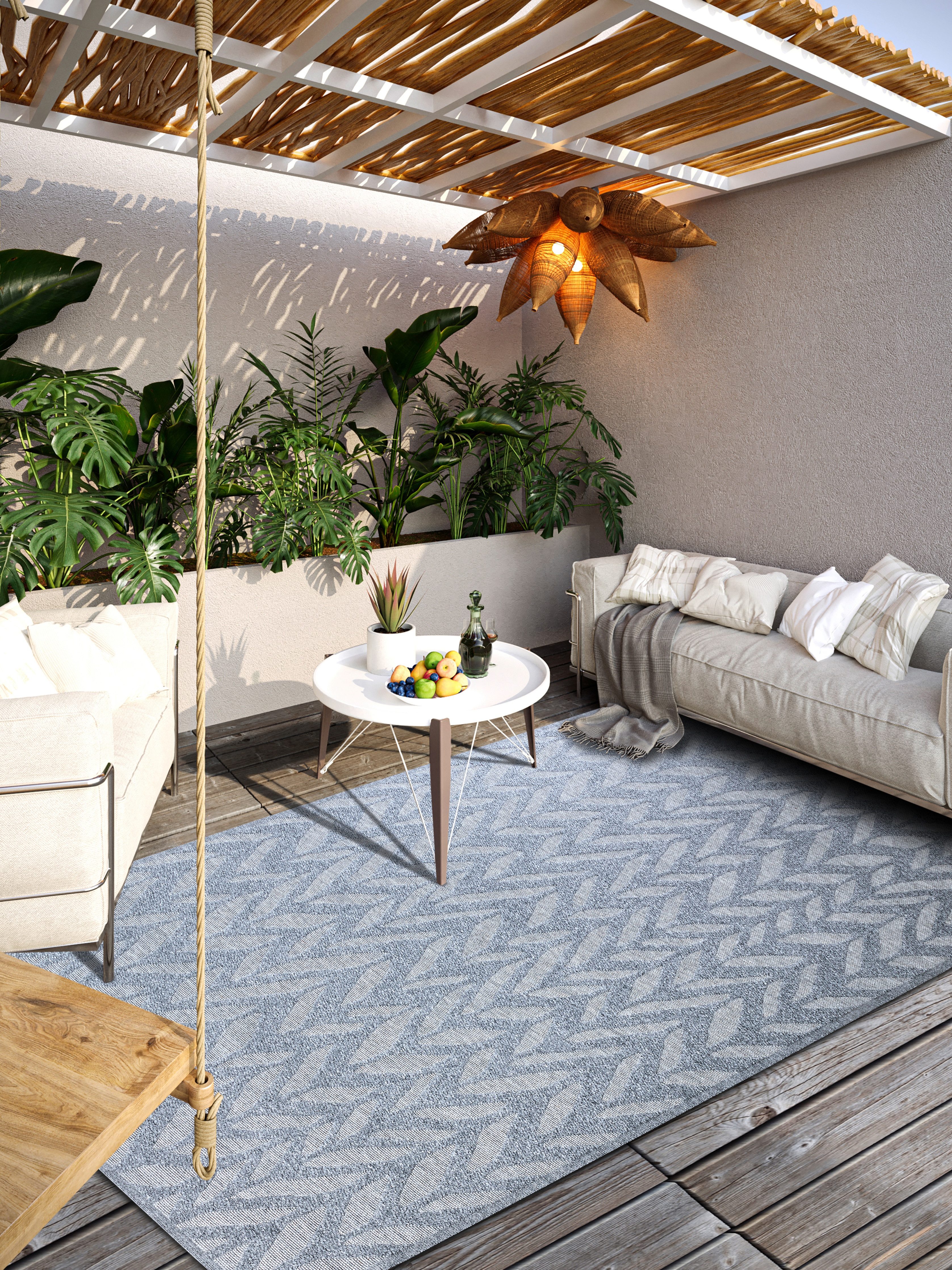 Villeroy & Boch Outdoorkleed Georgette In-& Outdoor, Vlakweefsel, weerbestendig, Terras, Balkon, modern, Trend buitenkleden maat 160 cm x 230 cm x 4