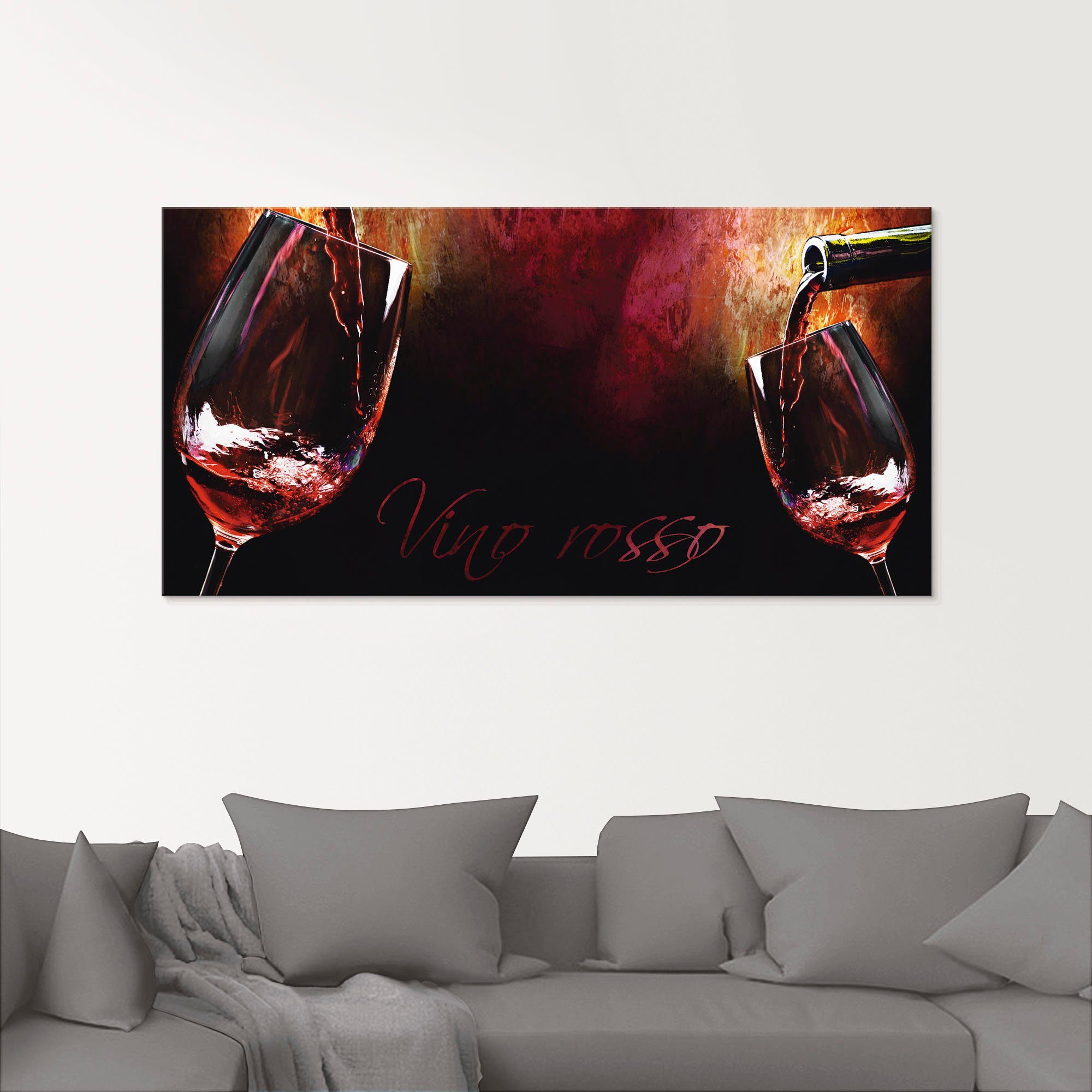 Artland Print op glas Wijn - rode wijn (1 stuk)
