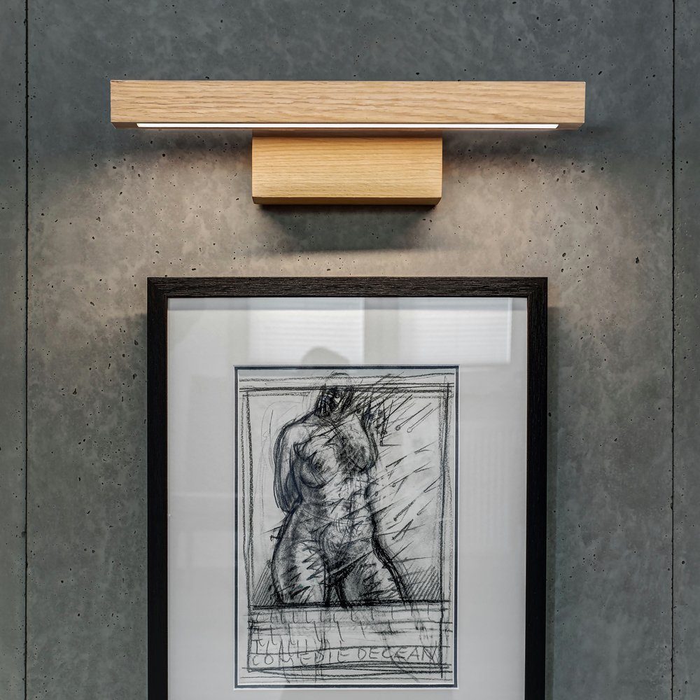 SPOT Light Wandlamp SMAL met geïntegreerde 24v-ledmodule, met touch dimmer, van chic eikenhout