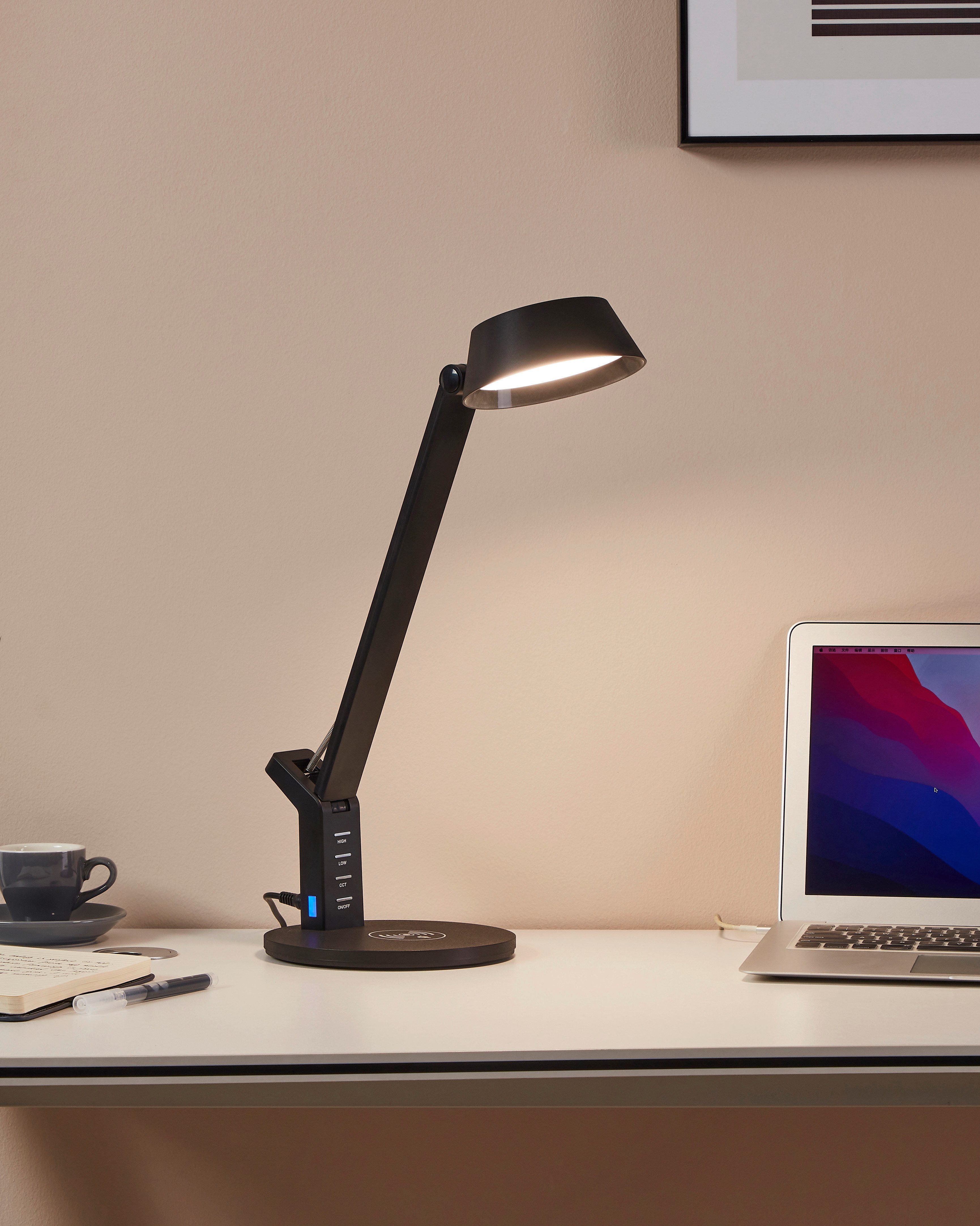 EGLO Tafellamp BANDERALO Bureaulamp - draadloze laadfunctie Tafellamp - 4,8W - warmwit - koudwit, inductielaadvlak, CCT (1 stuk)