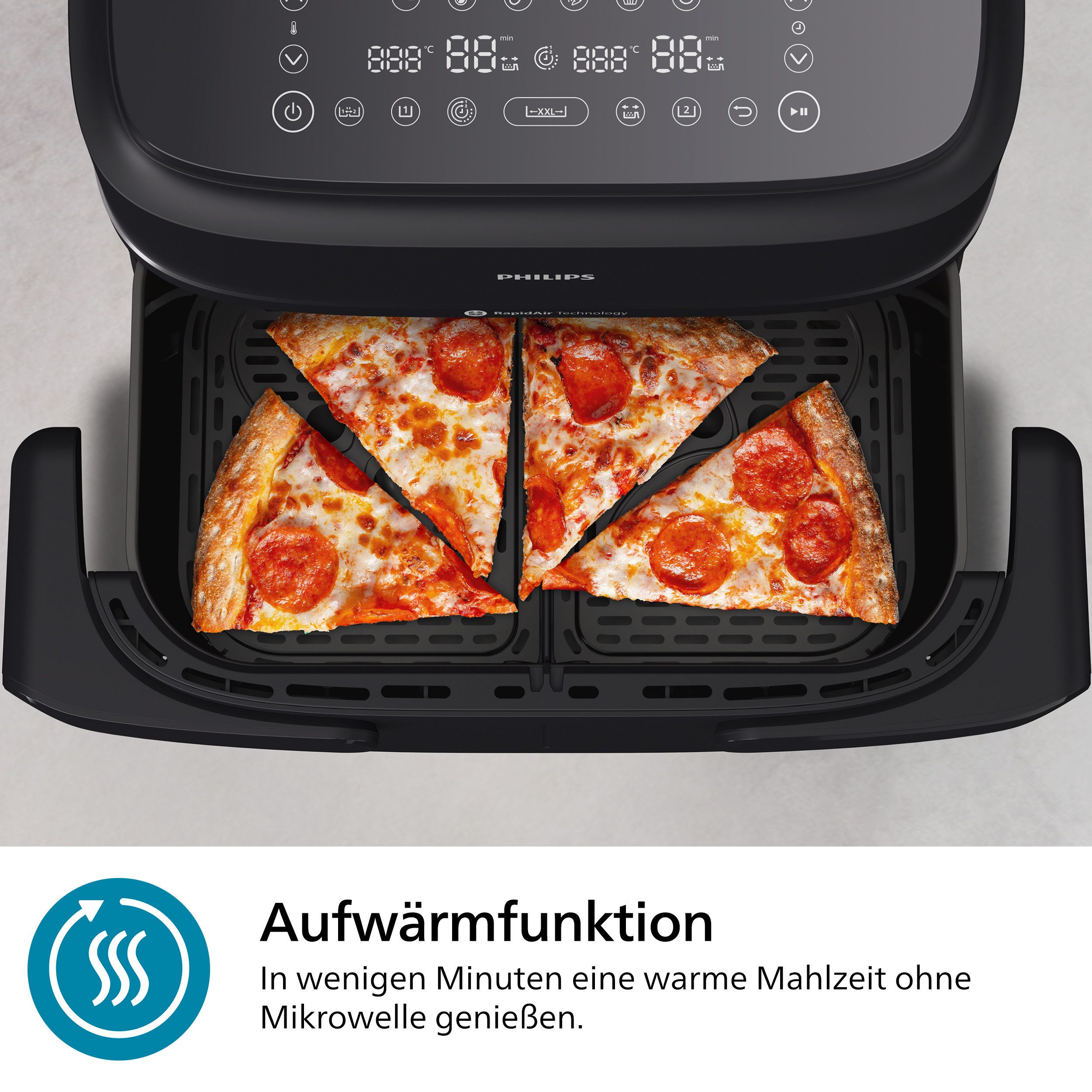 Philips Airfryer 1000 Flexible Basket NA150/00, zwei Körbe mit 7.1L
