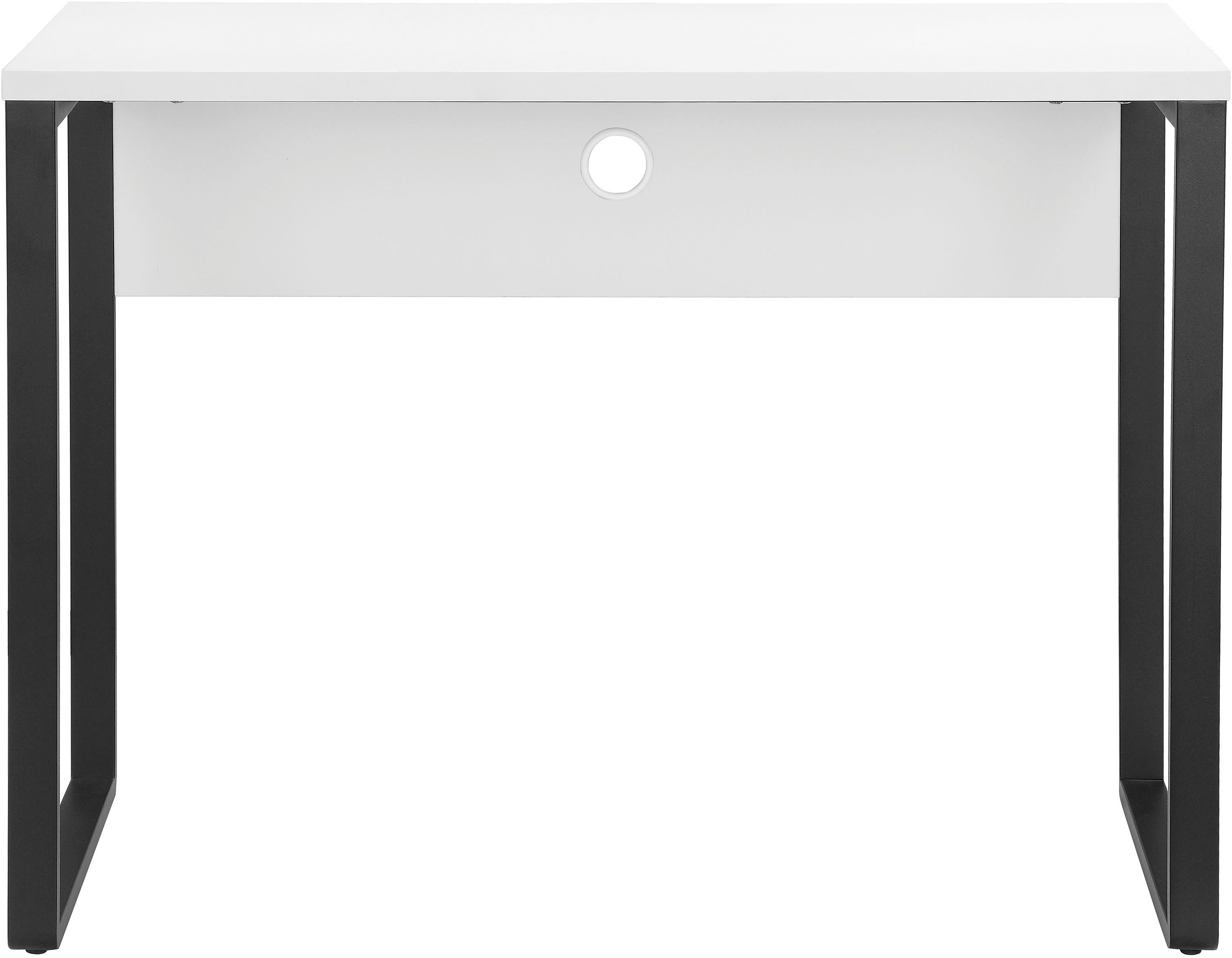Places of Style Bureau Moid Computertafel, kabeldoorvoer, metalen slede, breedte 100 cm