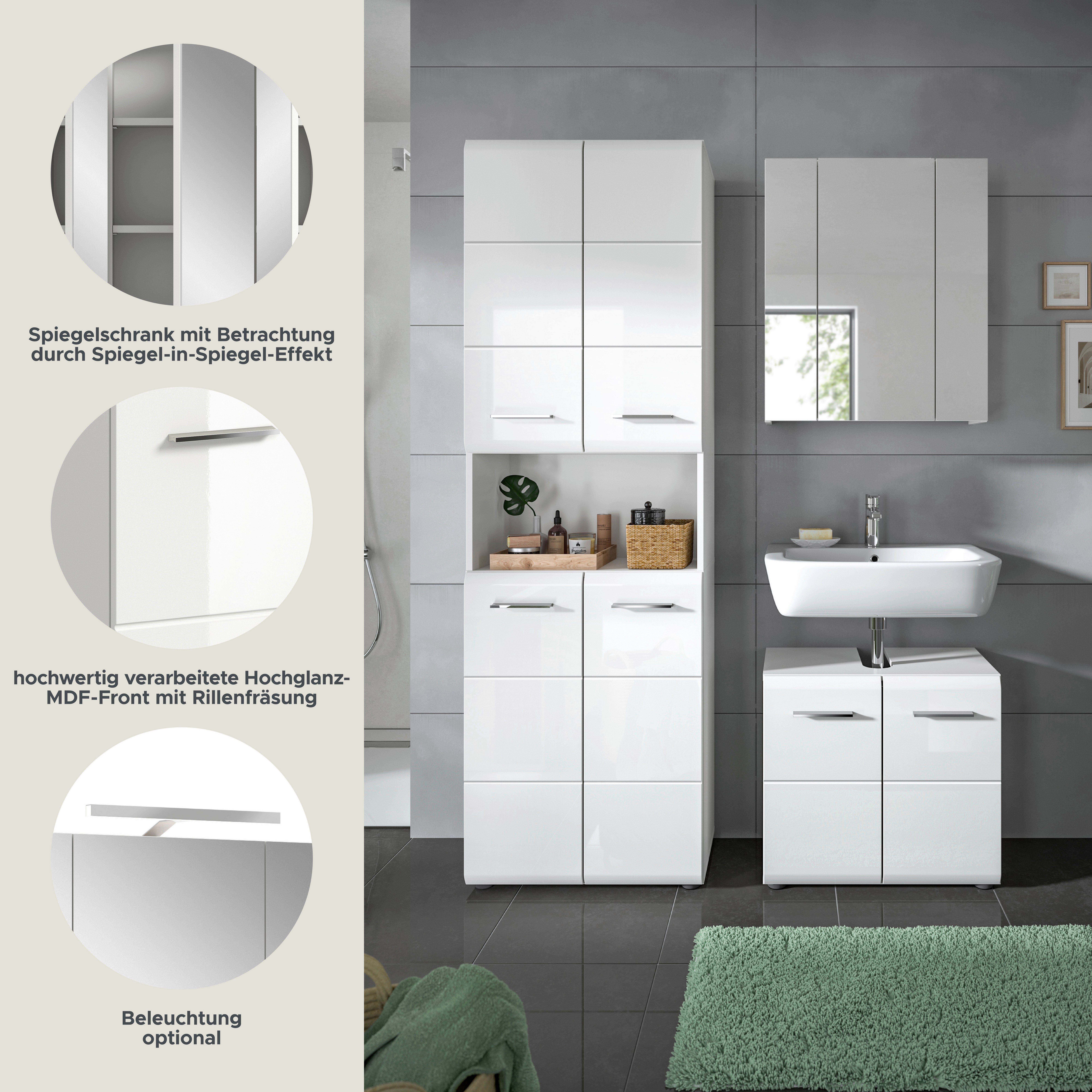 INOSIGN Badmeubelset FLORENZ, TOPSELLER!, 3-delige badcombinatie, hoogwaardige MDF-front