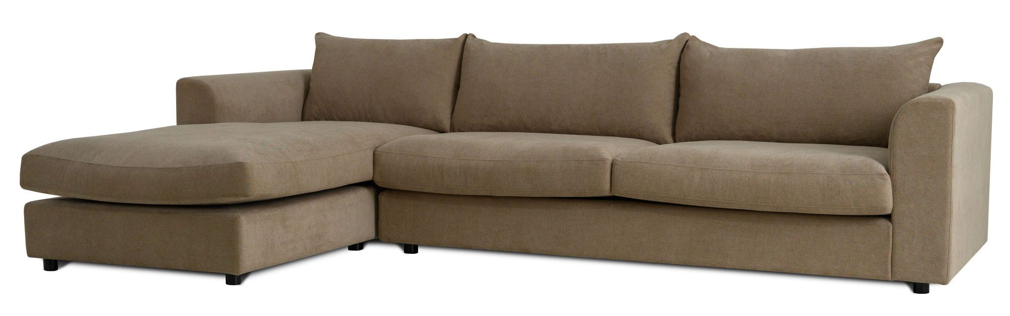LeGer Home by Lena Gercke Hoekbank Avelina Breedte 297 cm, in cord- en chenille-stof, rugkussen met veren (2-delig)
