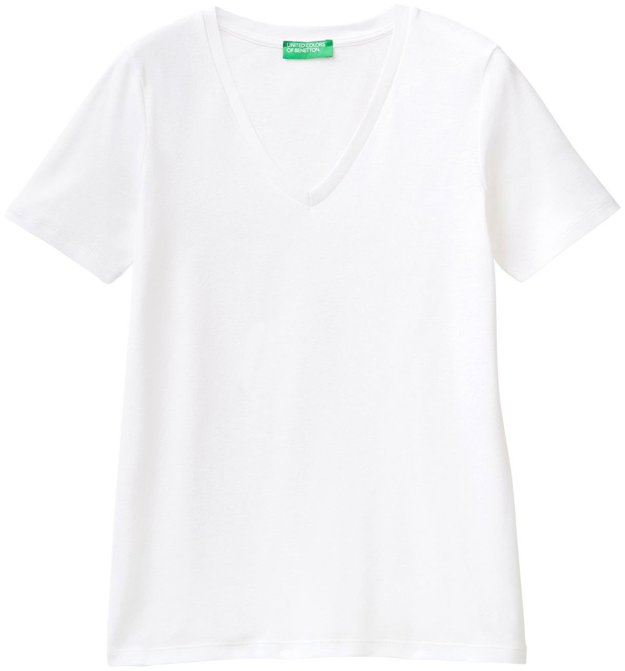 United Colors of Benetton T-shirt met modieuze v-hals
