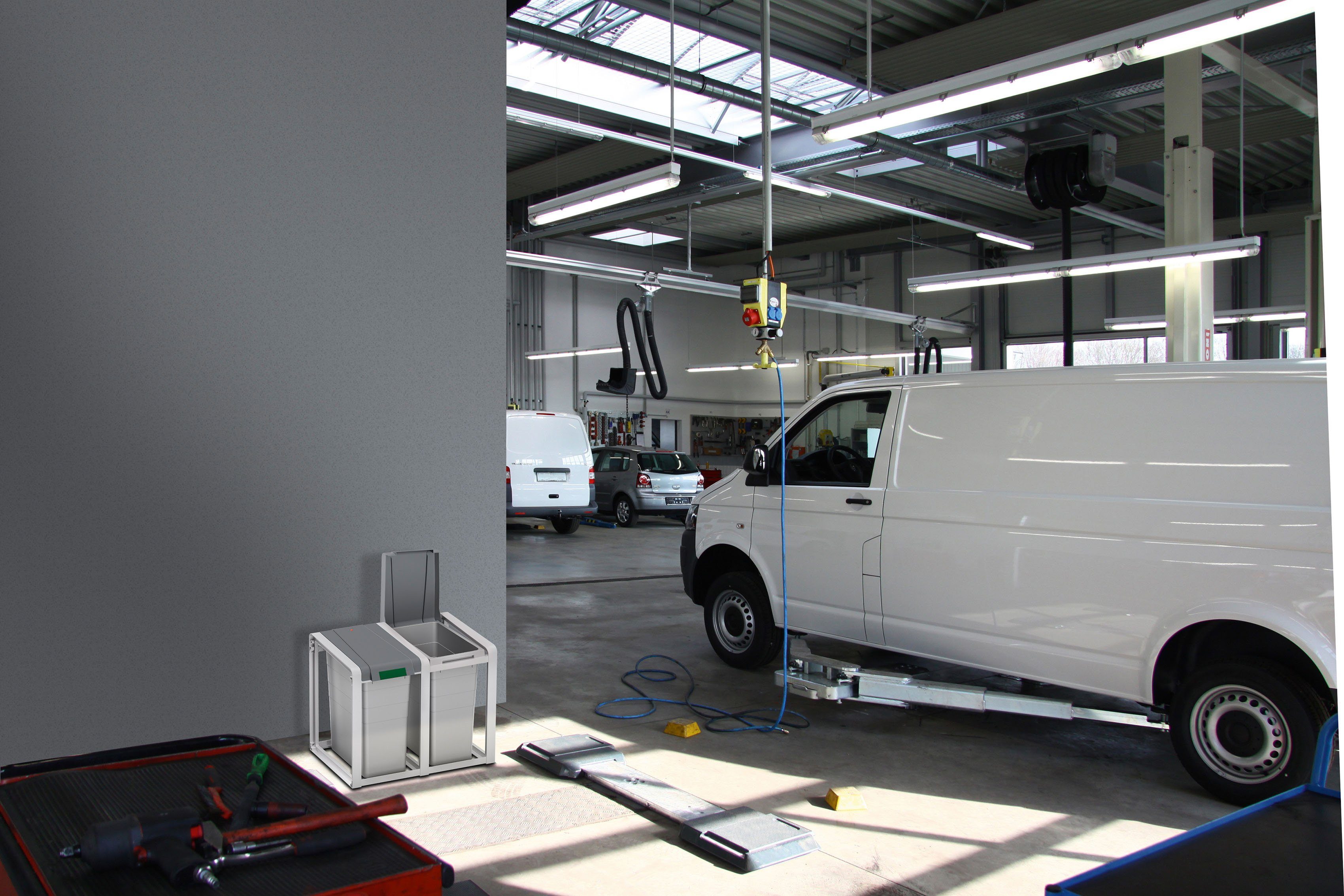 Hailo Afvalscheidsysteem ProfiLine Öko XL 38 liter, grijs, kunststof binnenemmer (1 stuk)