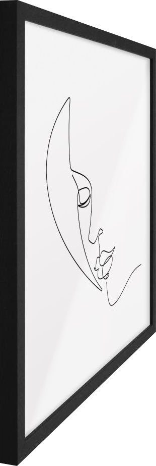 Reinders! Artprint Silhouet gezicht - ingelijste artprint