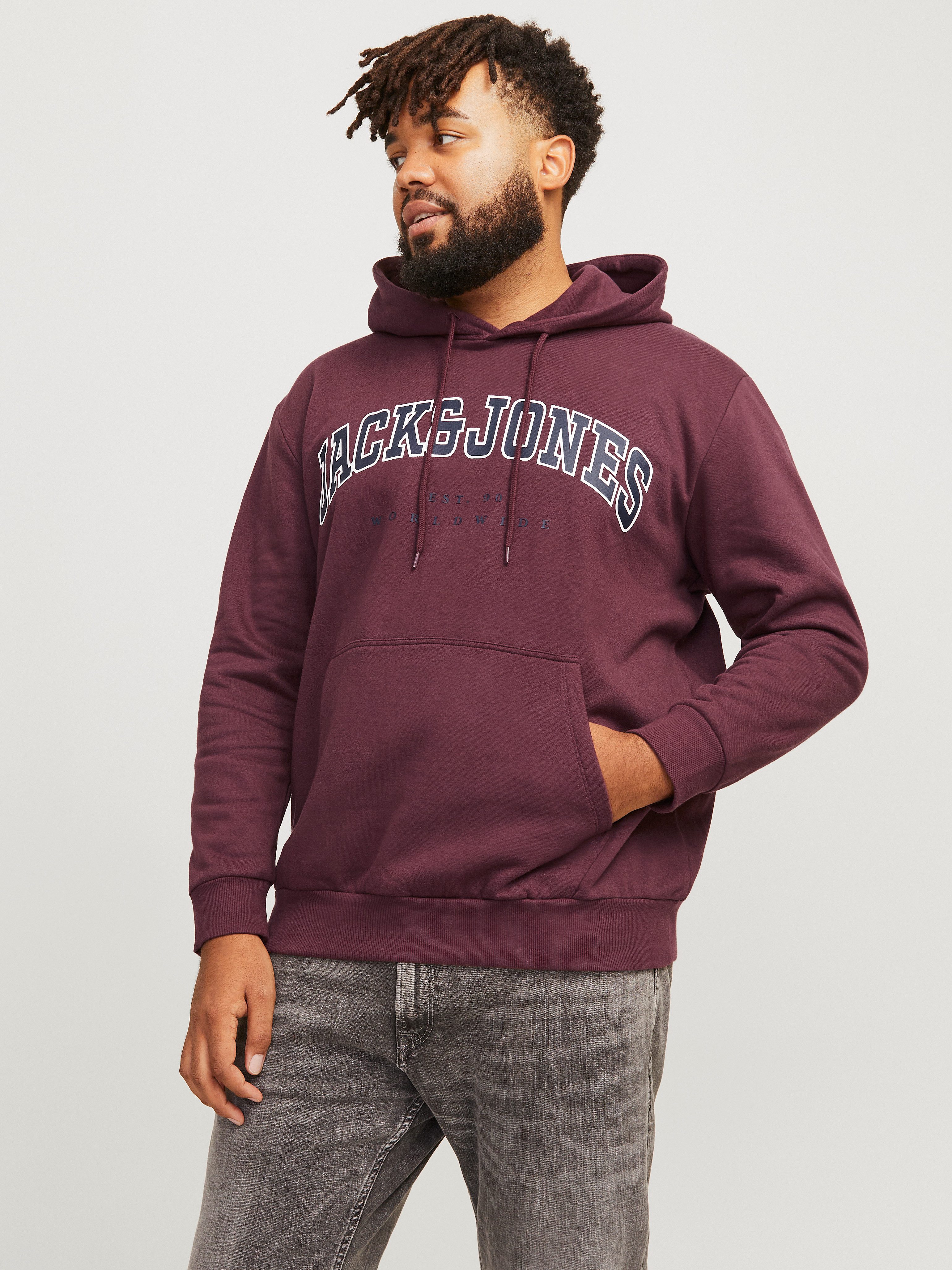 Jack & Jones PlusSize Hoodie JJECALEB VARSITY SWEAT HOOD NOOS PLS