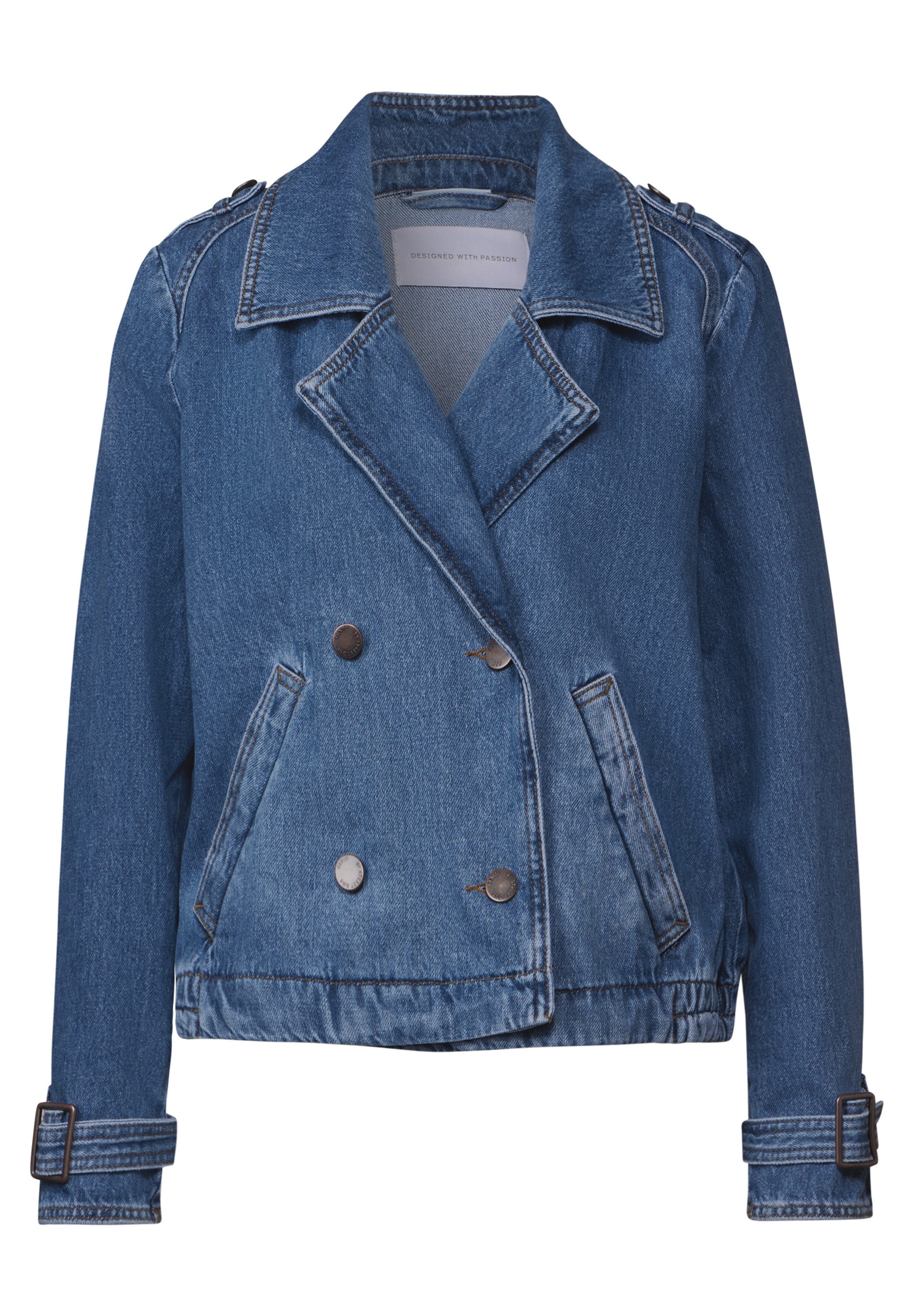 STREET ONE Jeansblazer in trenchcoat-look