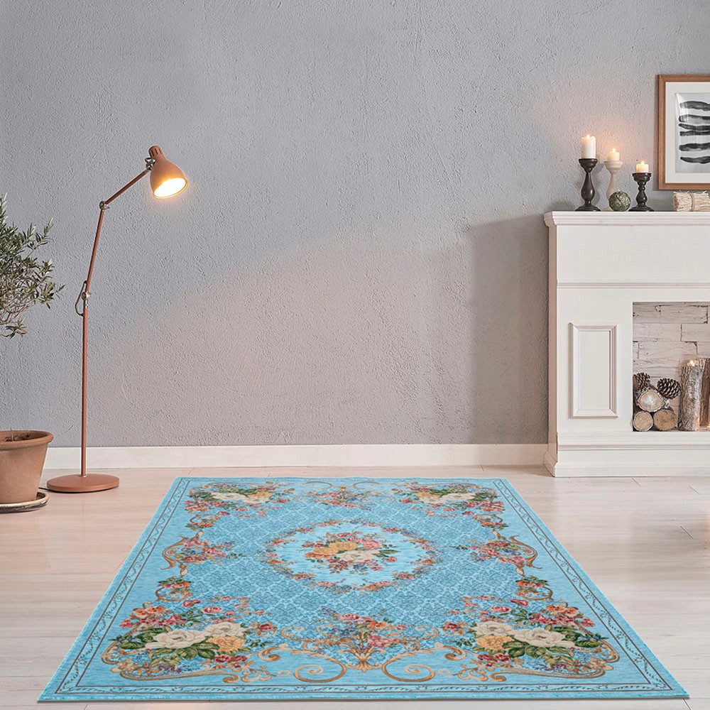 THEKO Vloerkleed Flomi Floral geweven, bloemendessin, ideaal in de woonkamer & slaapkamer