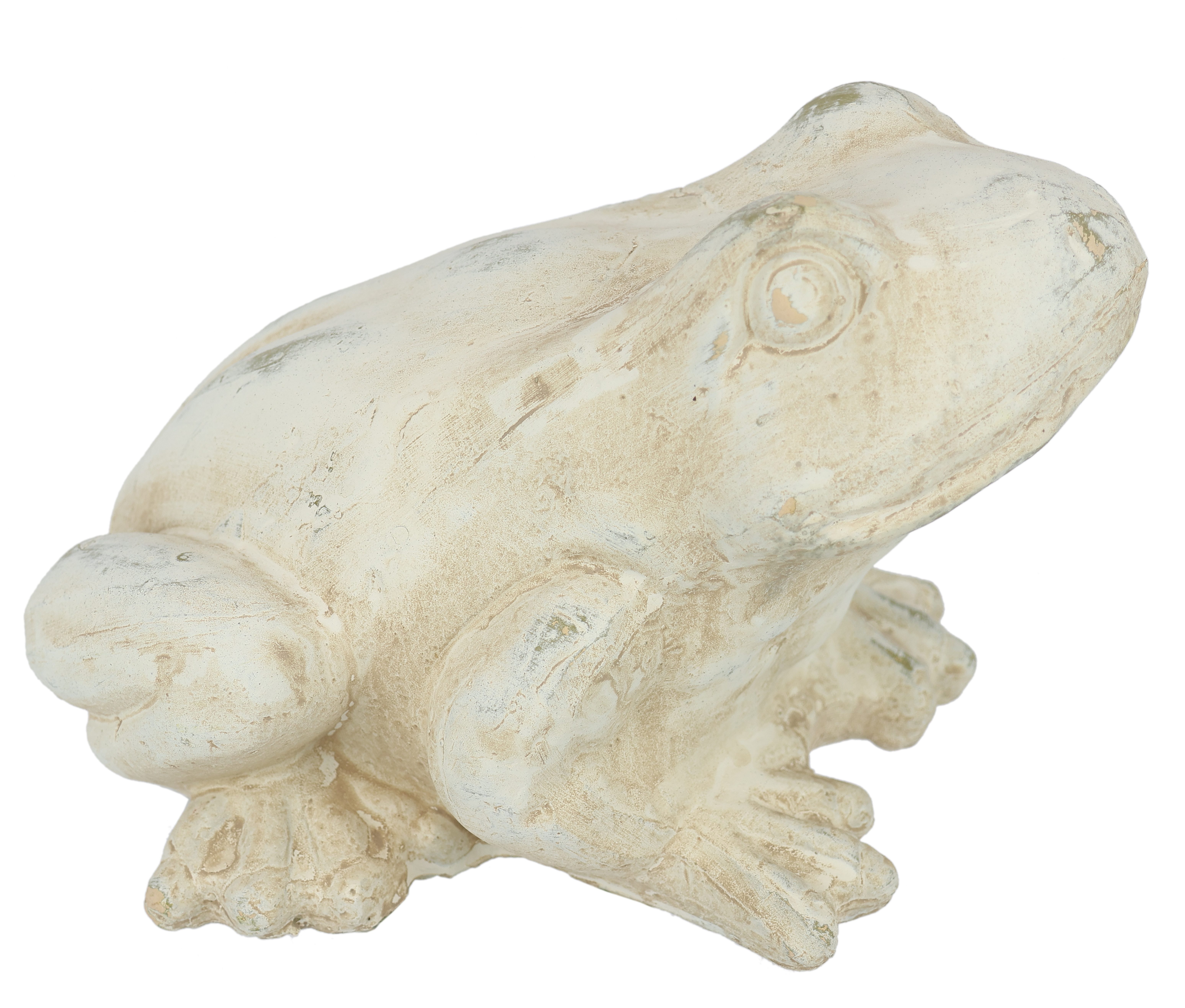 I.GE.A. Decoratief figuur Kikker van keramiek Antiek-uitziende tuin decoratie dierfiguur decoratie standbeeld tuinfiguur kikker (1 stuk)