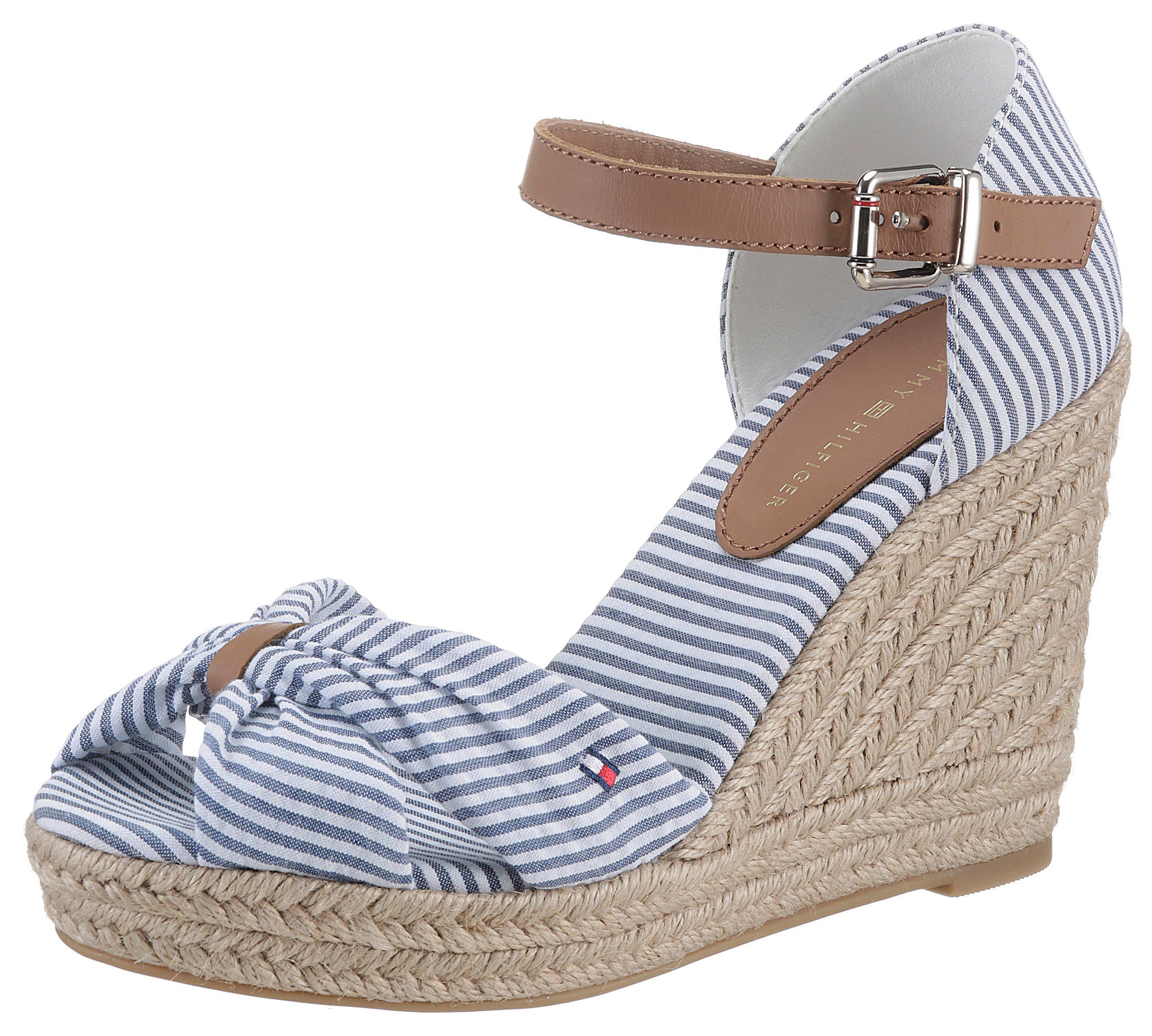 Tommy Hilfiger Sleehaksandaaltjes BASIC SEERSUCKER HIGH WEDGE