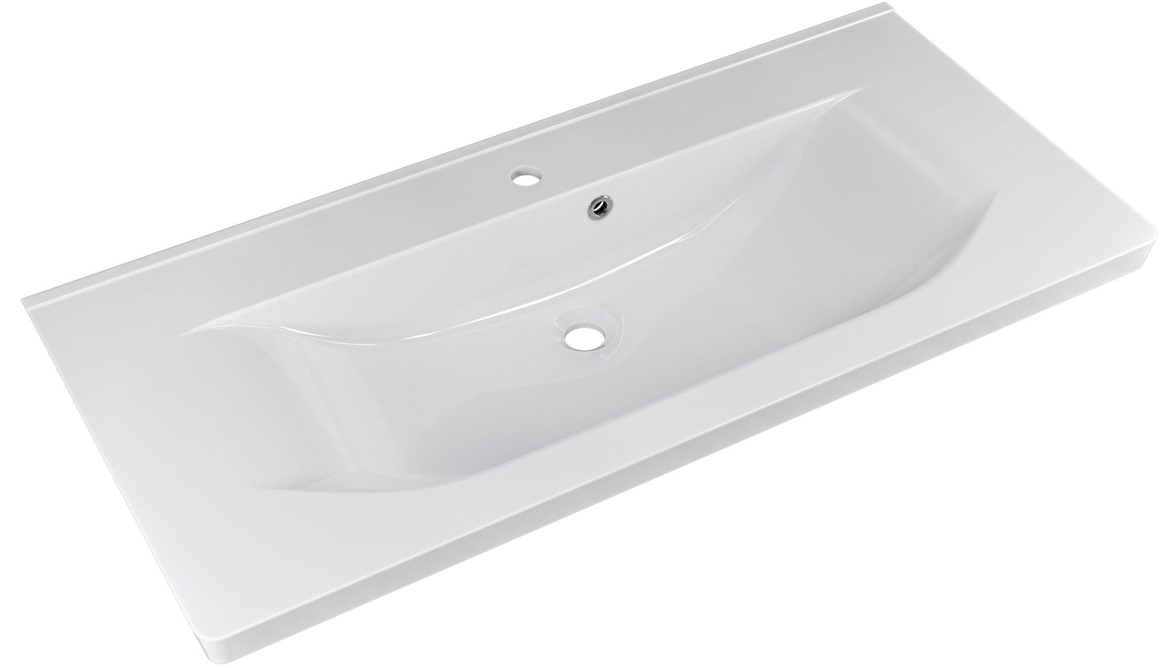 Saphir Badmeubelset Trentino 2-delig mineralen marmer wasbak, spiegelkast met LED-profiel (3 stuks)