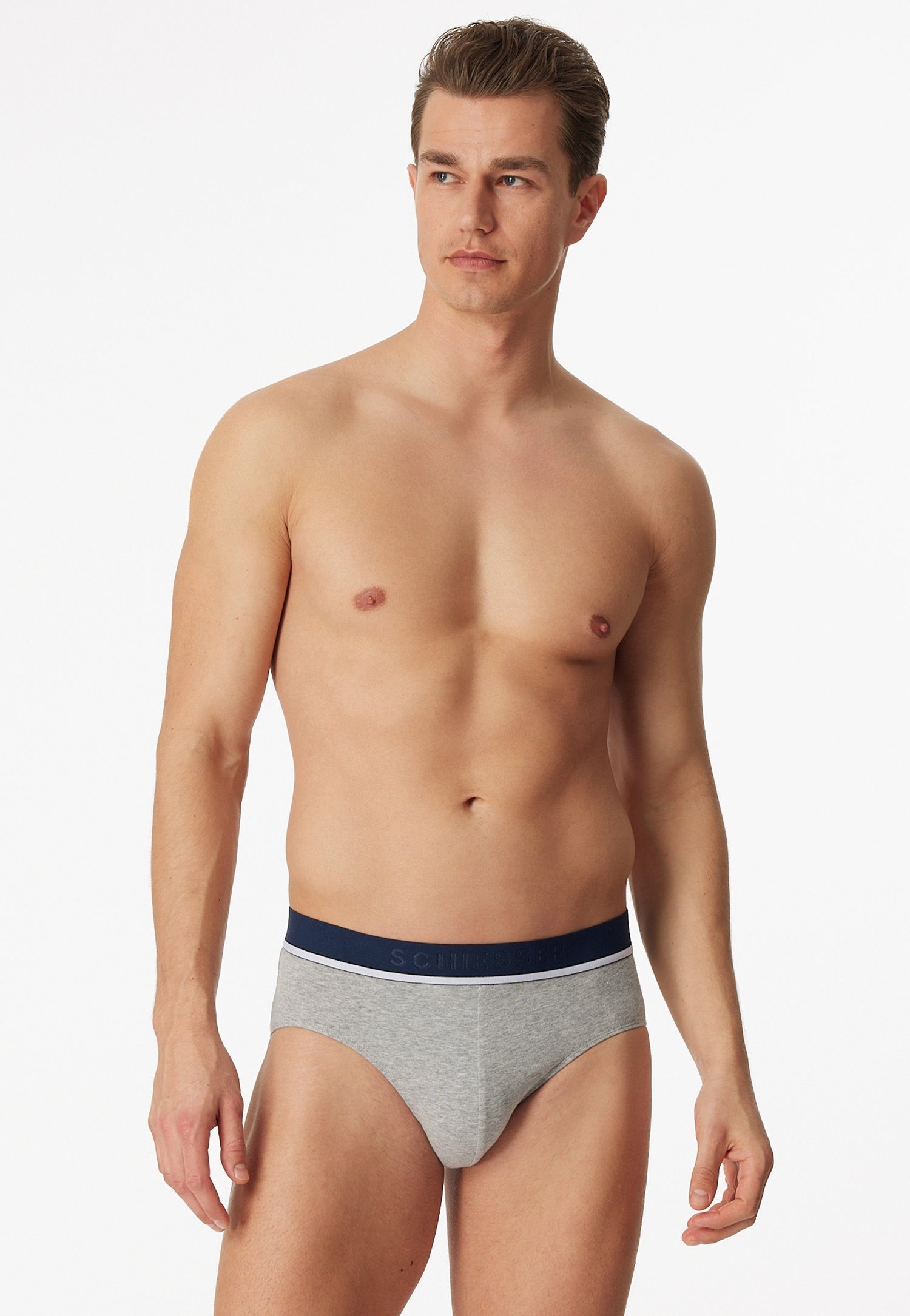 Schiesser Rio-slip 95/5 met sportieve logo-webgummiband met smalle witte aanzet (3 stuks)