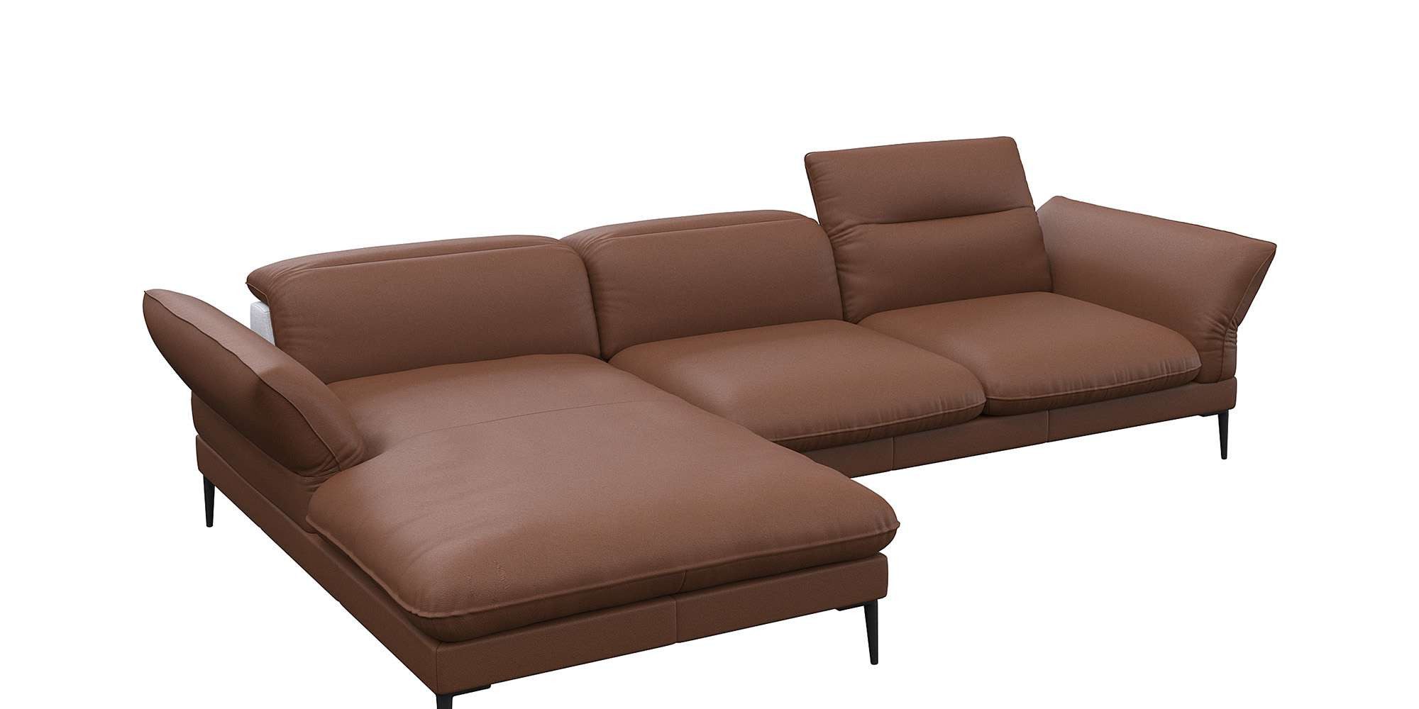 FLEXLUX Hoekbank Salino, functionele bank met recamiere, relaxbank, hoekbank Bank met arm- en hoofdeinde verstellingen, koudschuim & staalgolven