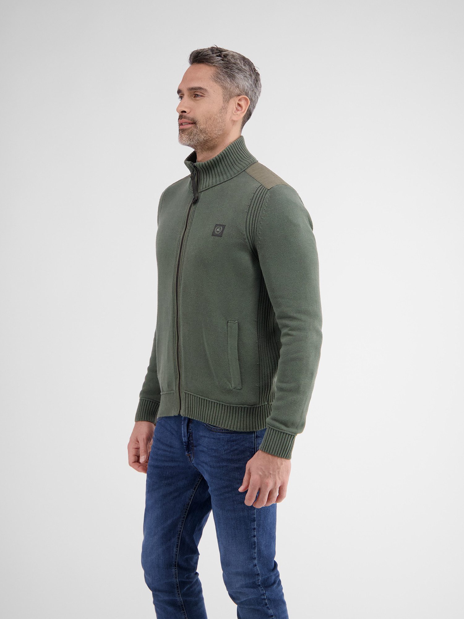 Lerros Vest LERROS brei jack in effen kleur