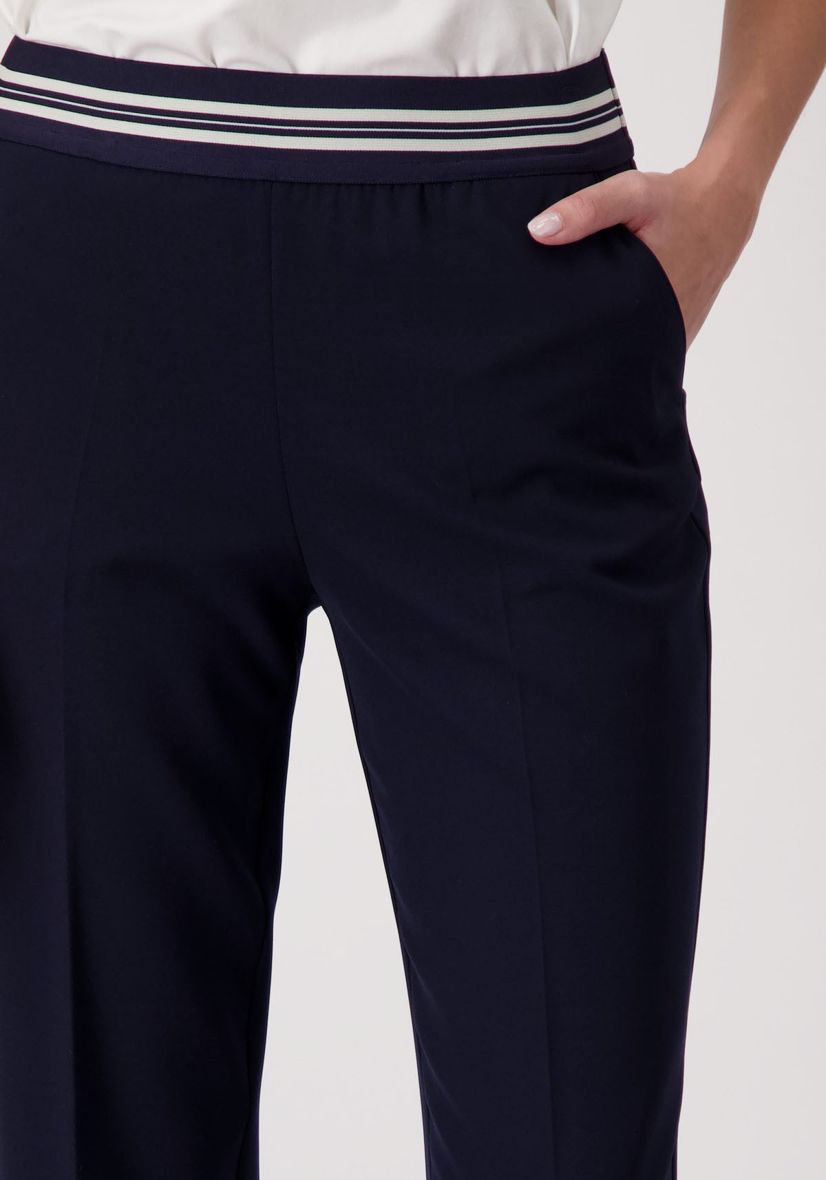 Monari Palazzobroek met elastische tailleband