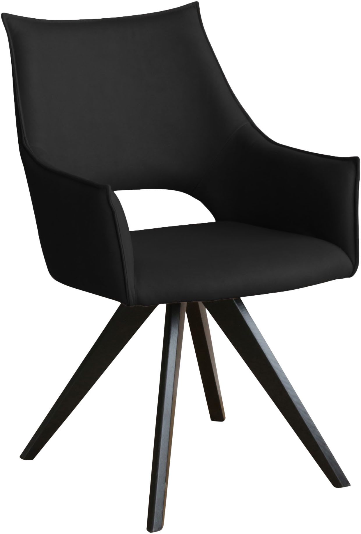 Home affaire Stoel met armleuningen Odin Moderne stoel met bekleding 4 poot stoelen zwart